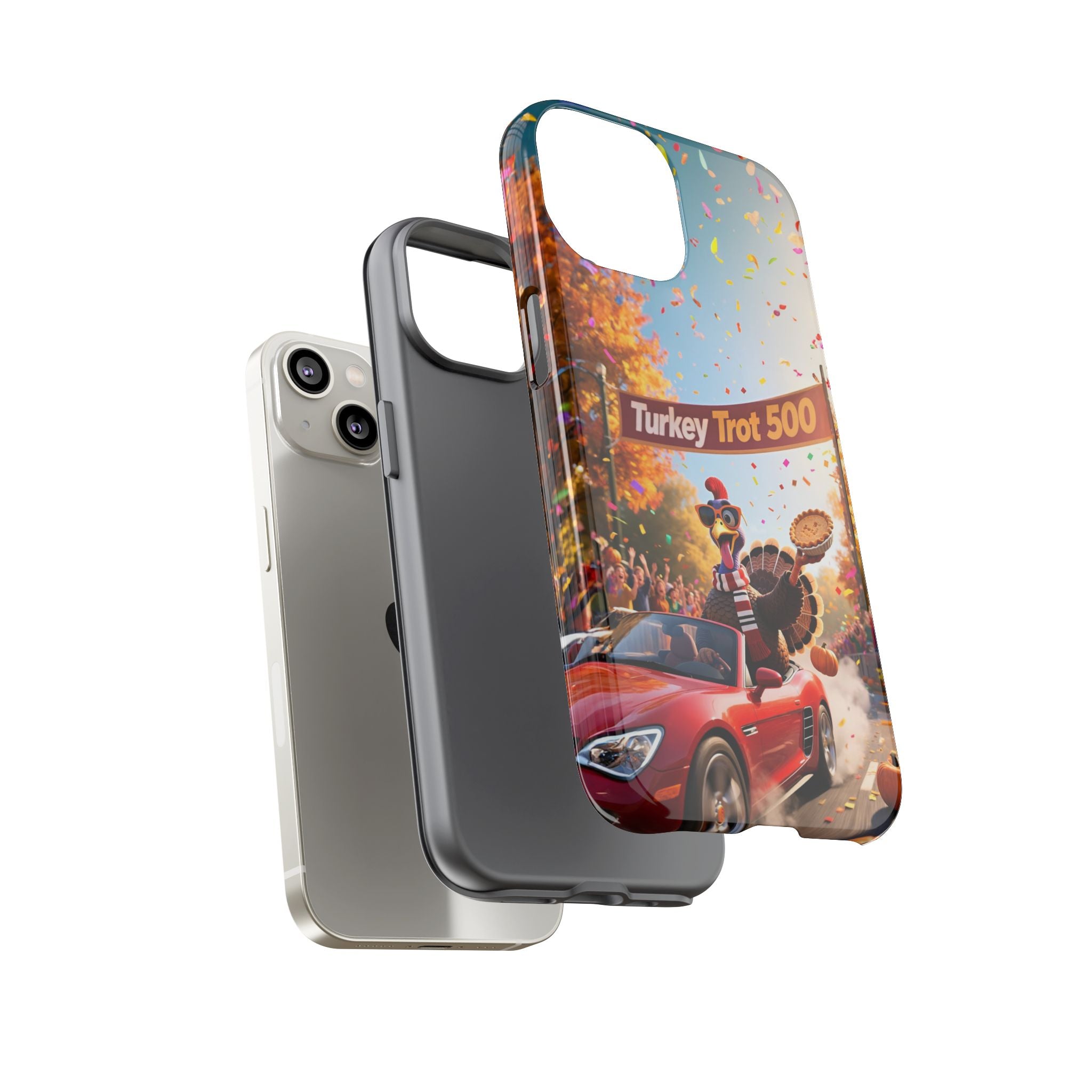 Turkey Trot 500 Phone Case – Festive Thanksgiving Racing Turkey Design