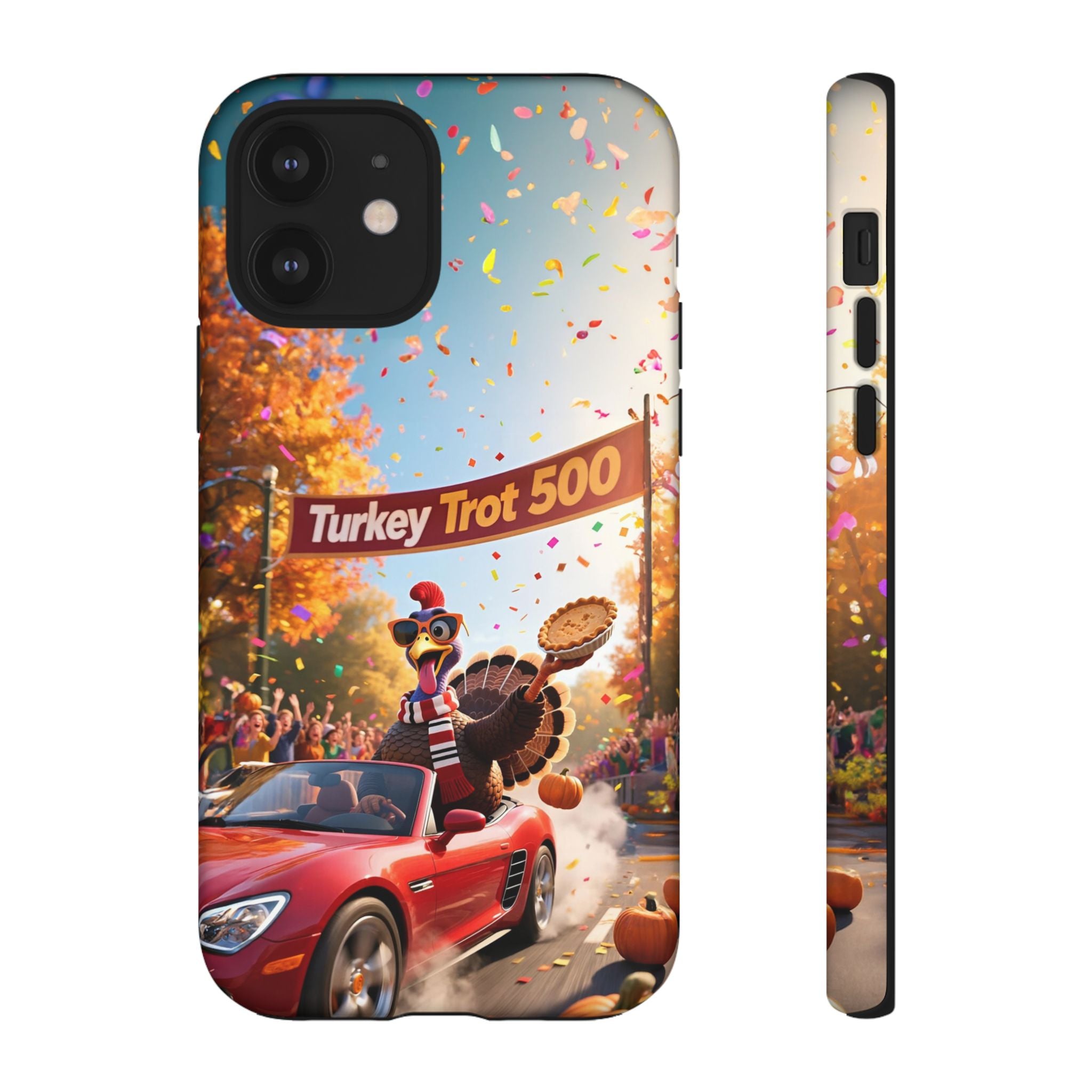 Turkey Trot 500 Phone Case – Festive Thanksgiving Racing Turkey Design