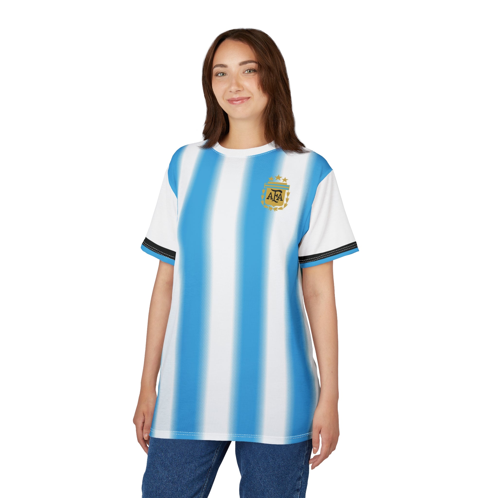 Argentina Striped Soccer Jersey -- Custom Jersey