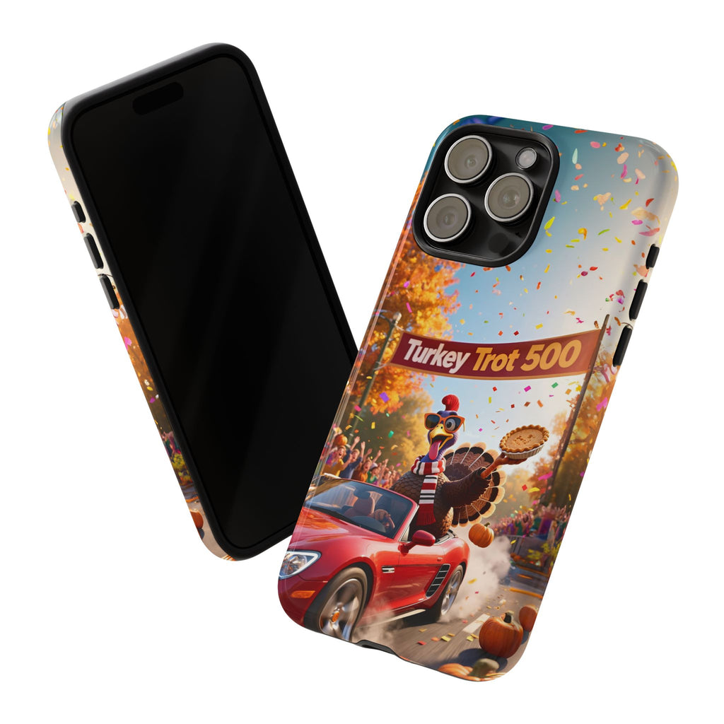 Turkey Trot 500 Phone Case – Festive Thanksgiving Racing Turkey Design