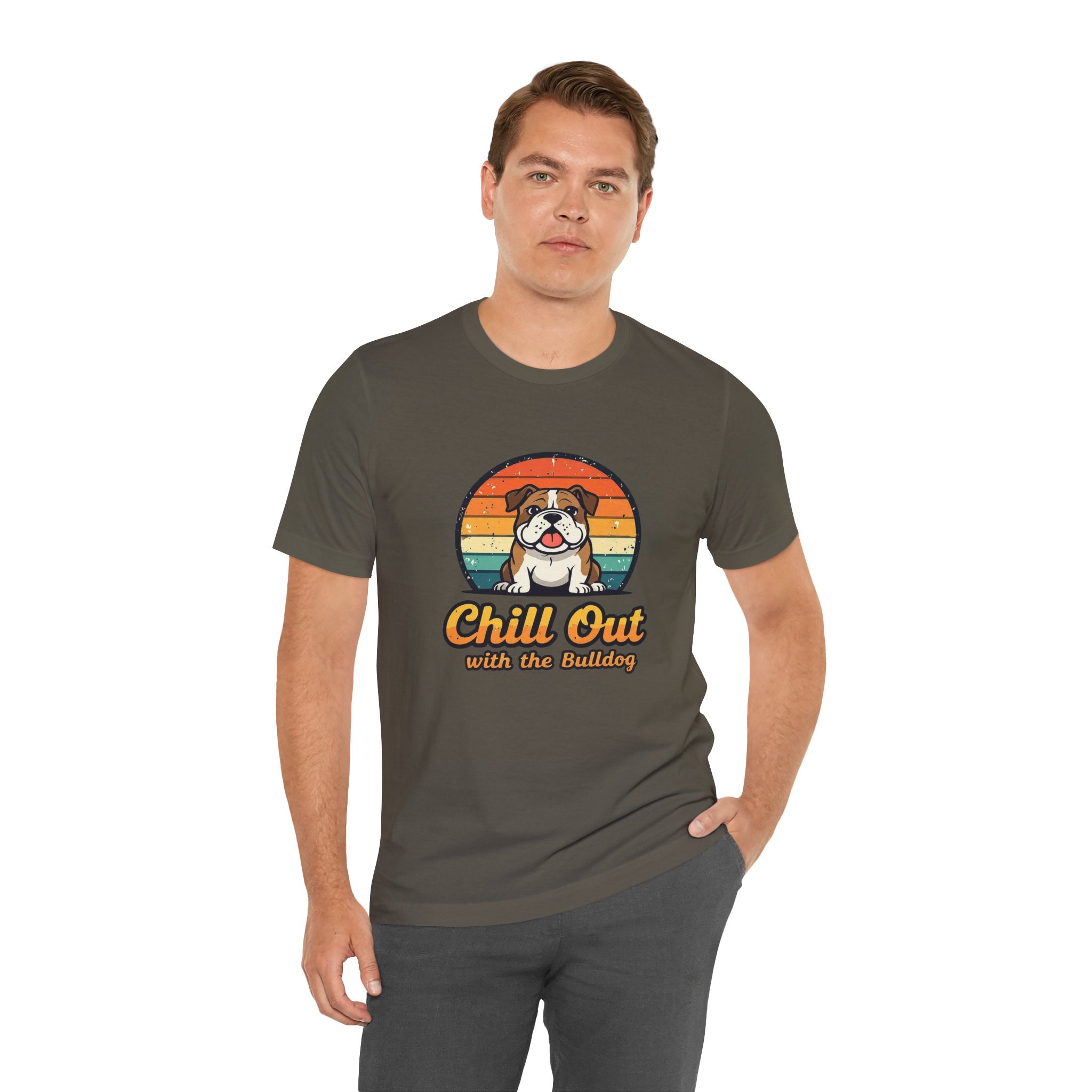 Chill Out Bulldog Tee - Unisex Jersey Short Sleeve Shirt