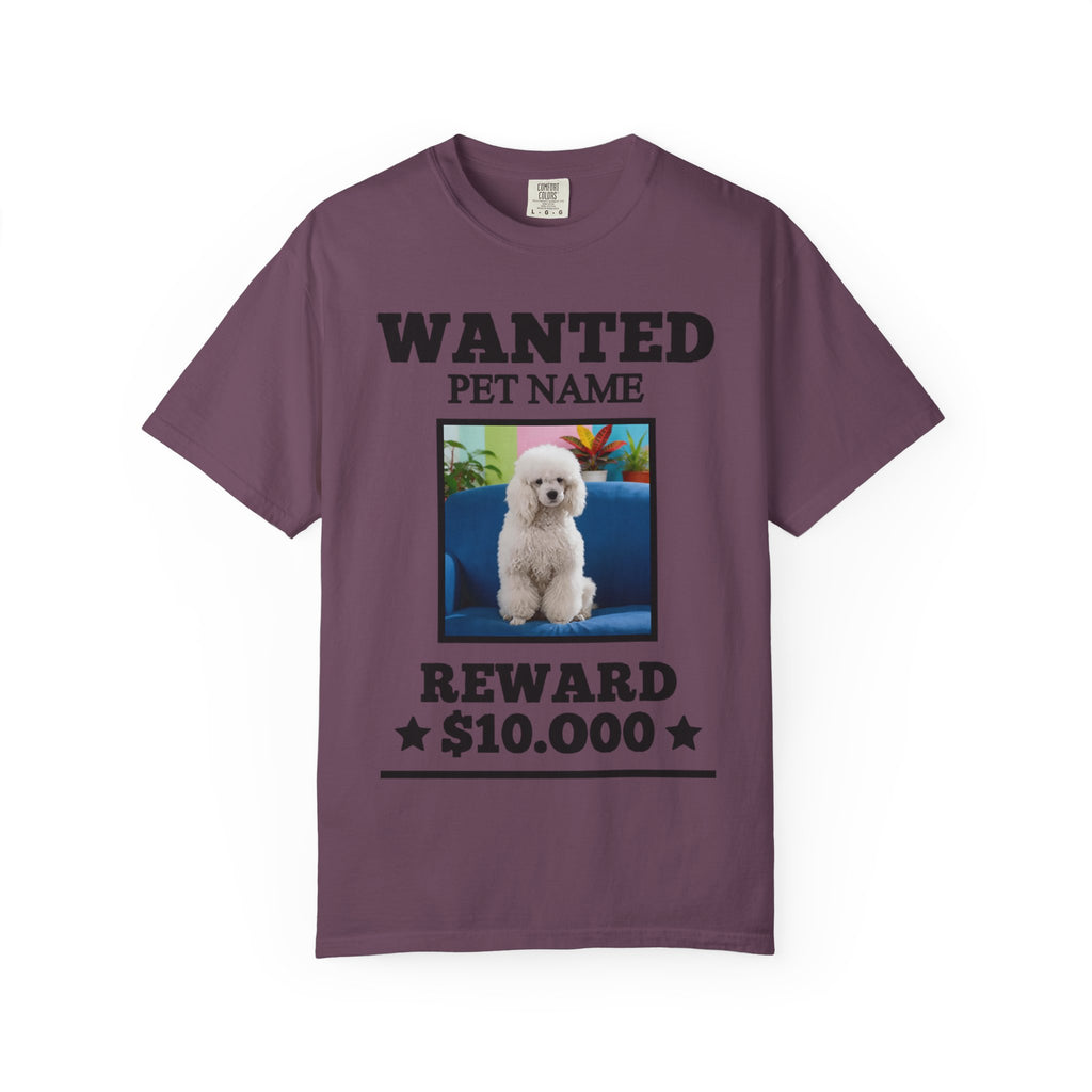 Wanted Pet Photo T-Shirt — Customizable 'WANTED' Reward Tee