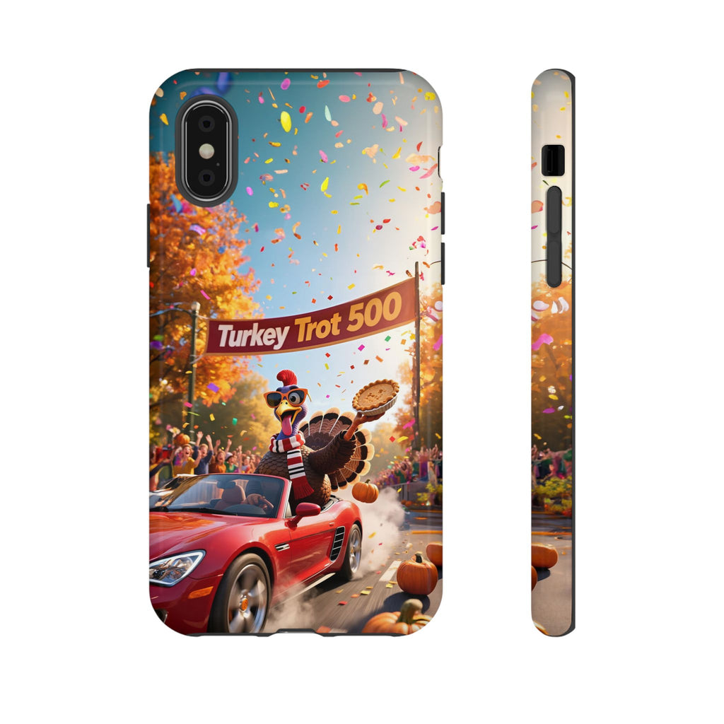 Turkey Trot 500 Phone Case – Festive Thanksgiving Racing Turkey Design