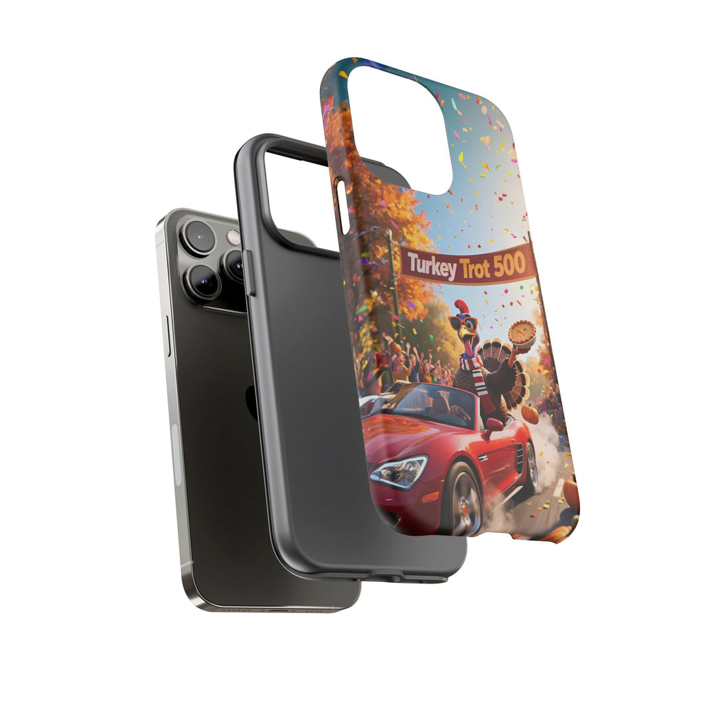 Turkey Trot 500 Phone Case – Festive Thanksgiving Racing Turkey Design