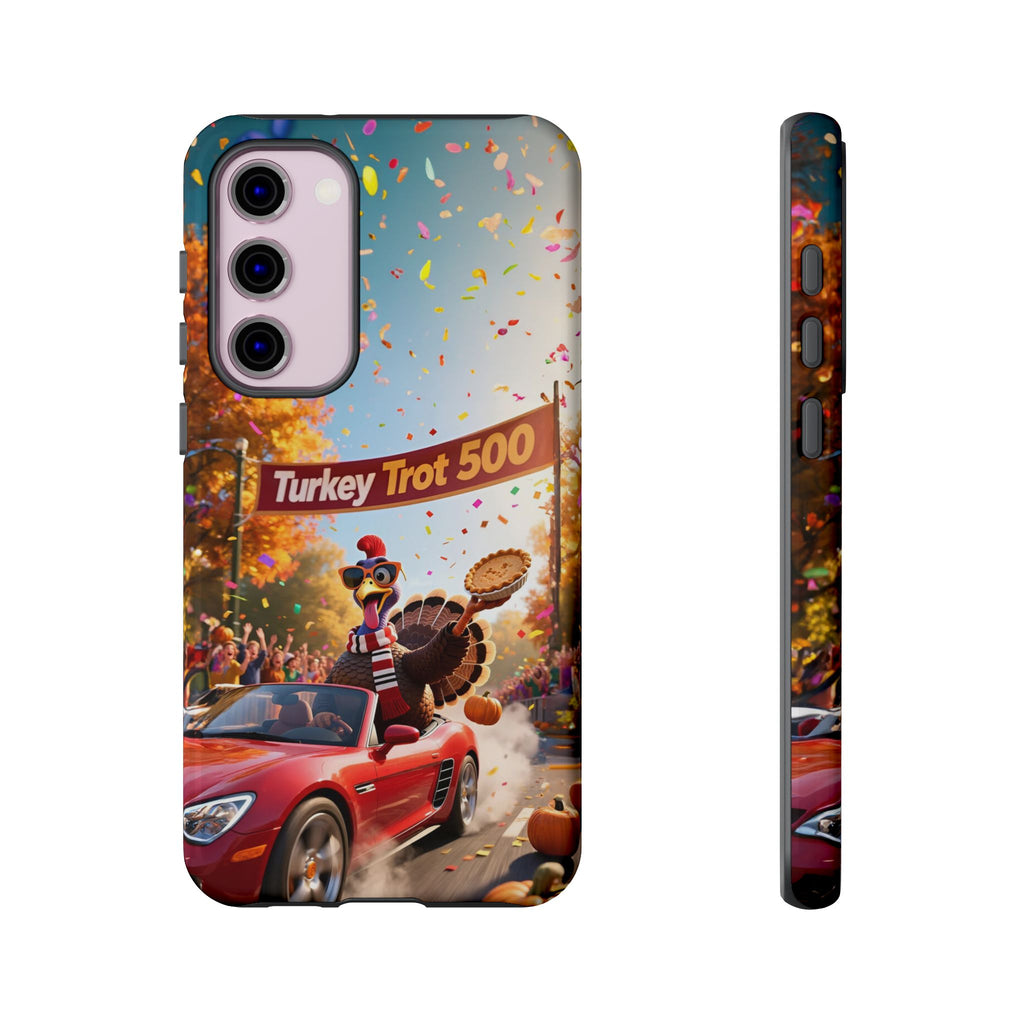 Turkey Trot 500 Phone Case – Festive Thanksgiving Racing Turkey Design