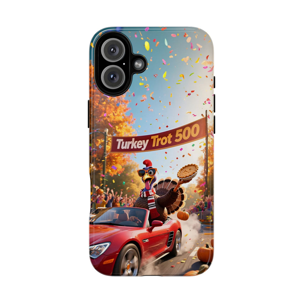 Turkey Trot 500 Phone Case – Festive Thanksgiving Racing Turkey Design