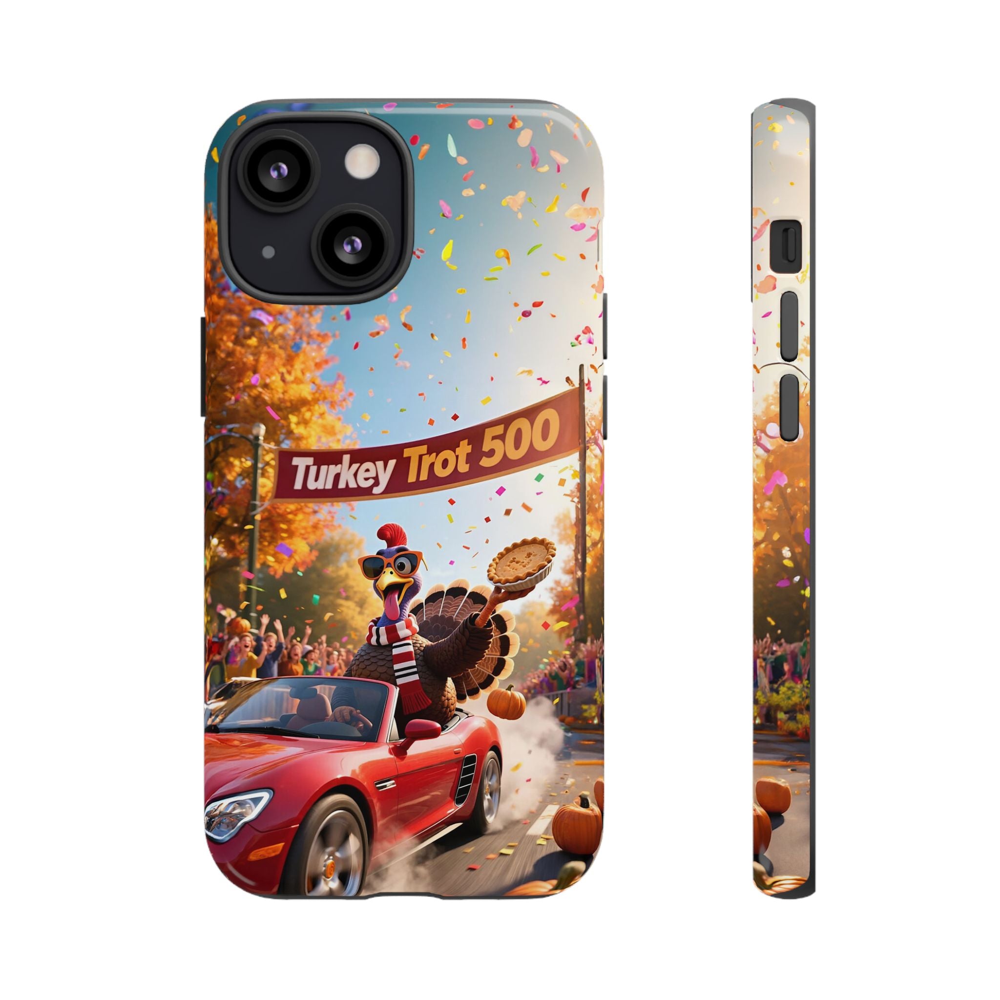 Turkey Trot 500 Phone Case – Festive Thanksgiving Racing Turkey Design