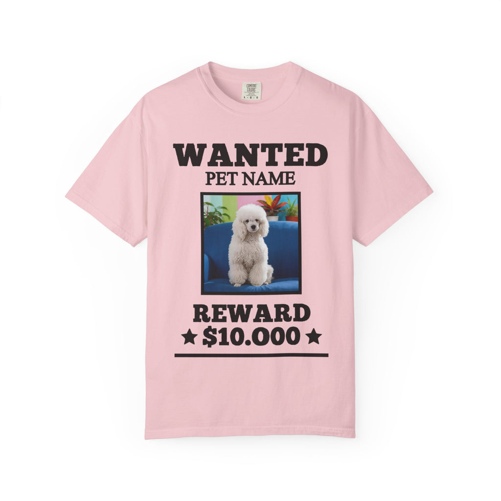 Wanted Pet Photo T-Shirt — Customizable 'WANTED' Reward Tee