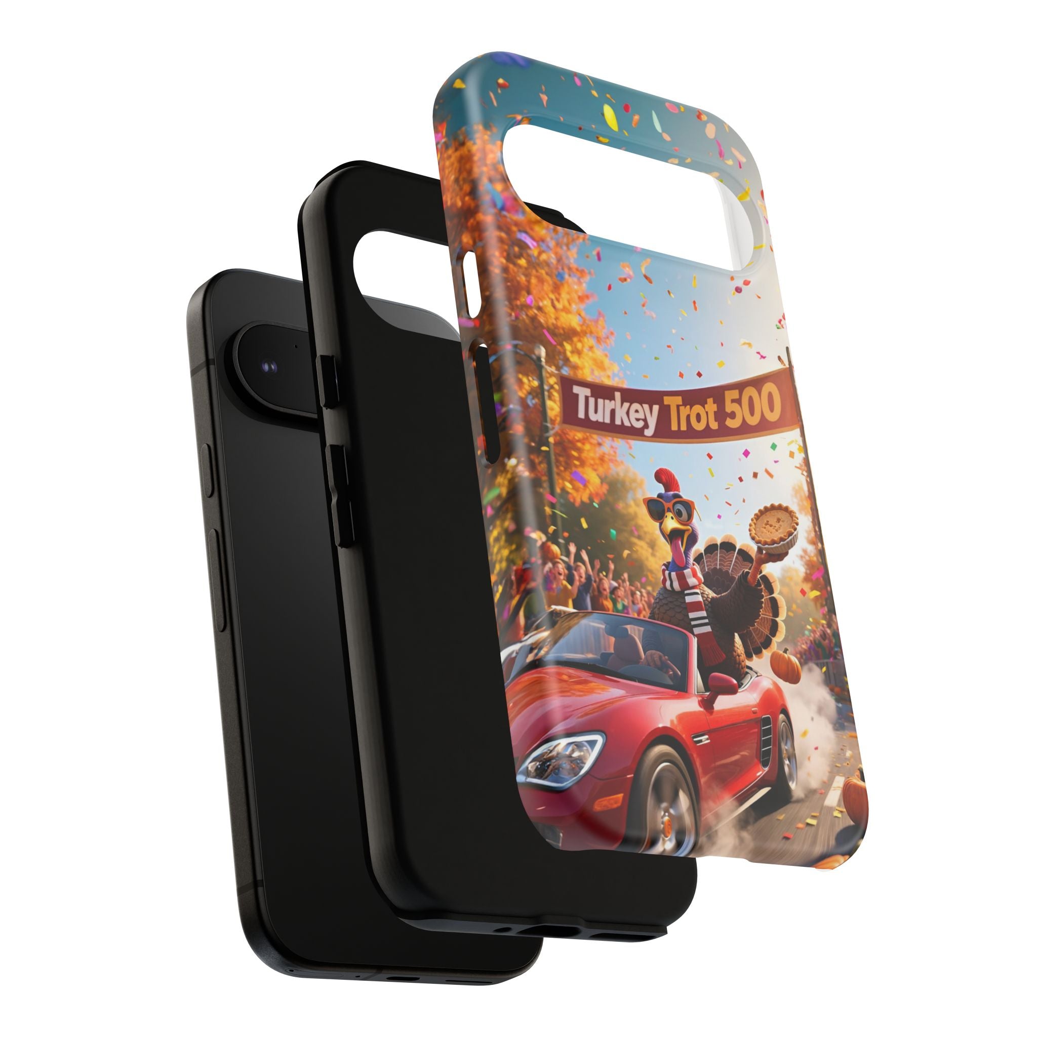 Turkey Trot 500 Phone Case – Festive Thanksgiving Racing Turkey Design