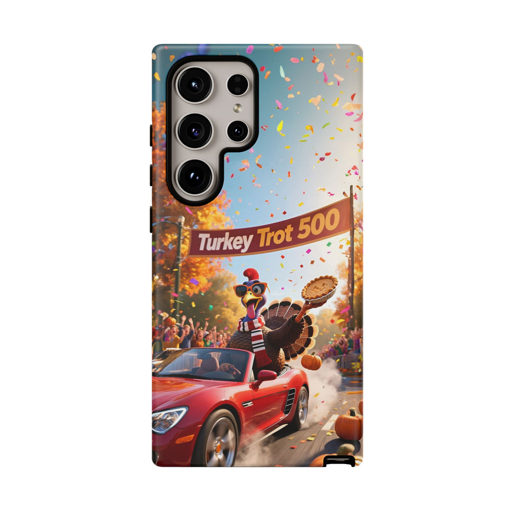 Turkey Trot 500 Phone Case – Festive Thanksgiving Racing Turkey Design