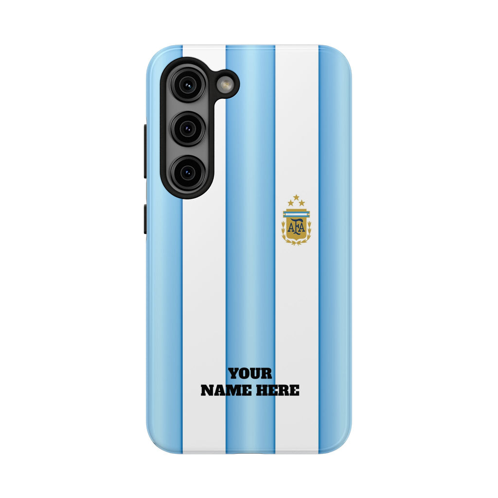 Argentina Flag Tough Phone Case — Blue & White Striped Soccer Crest