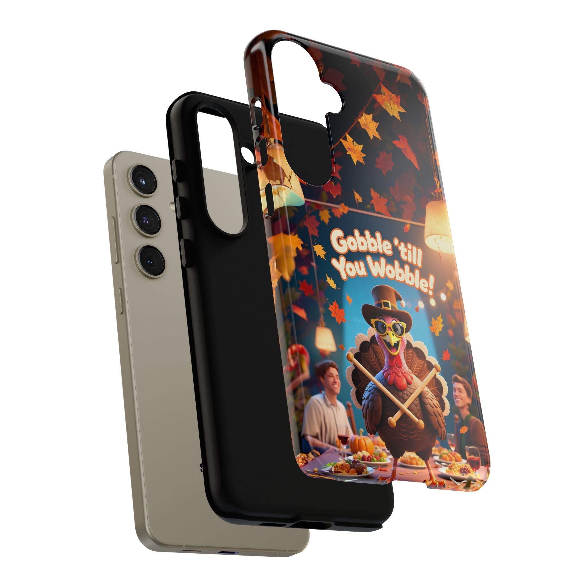 Thanksgiving Tough Phone Case - "Gobble 'til You Wobble" Turkey Protective Cover