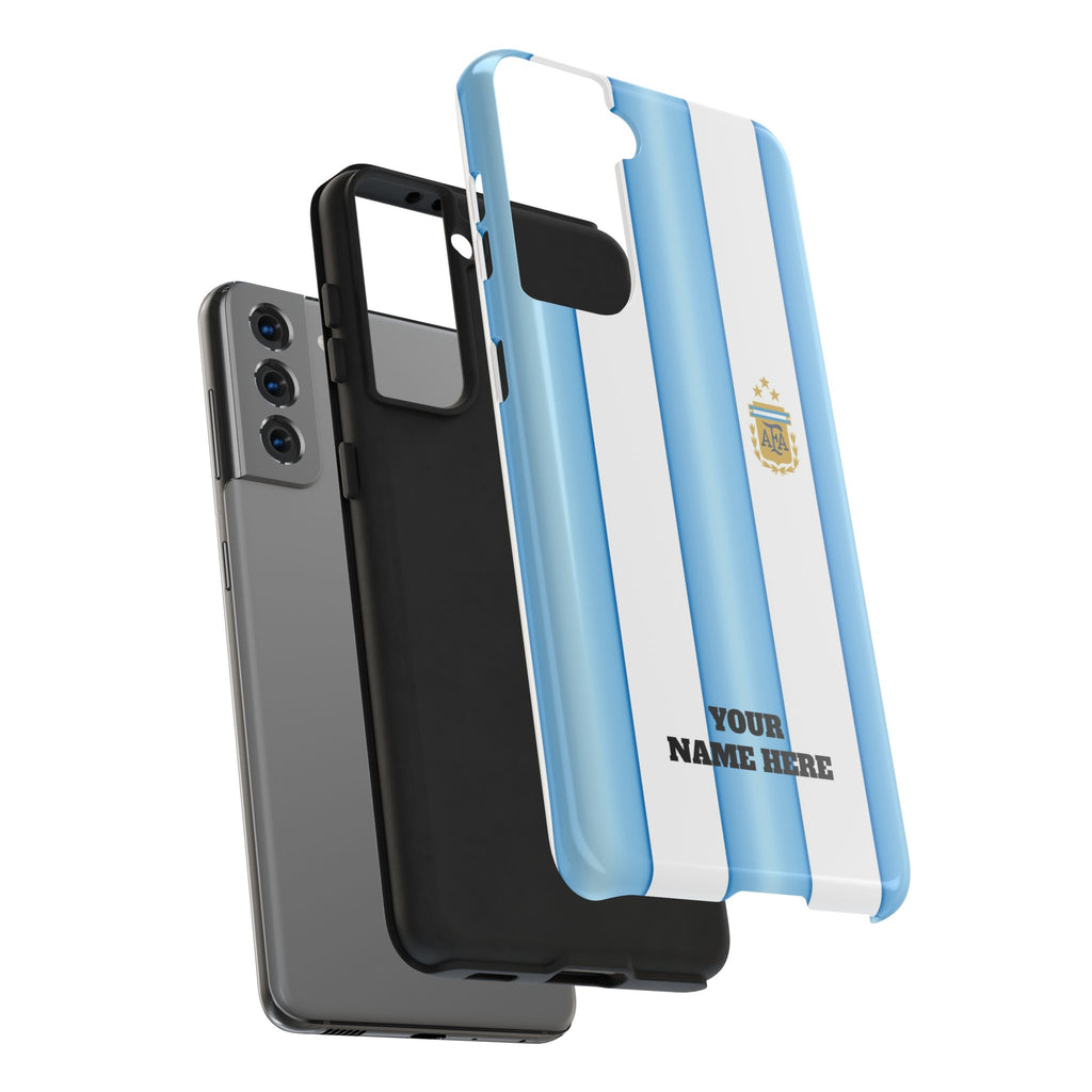 Argentina Flag Tough Phone Case — Blue & White Striped Soccer Crest