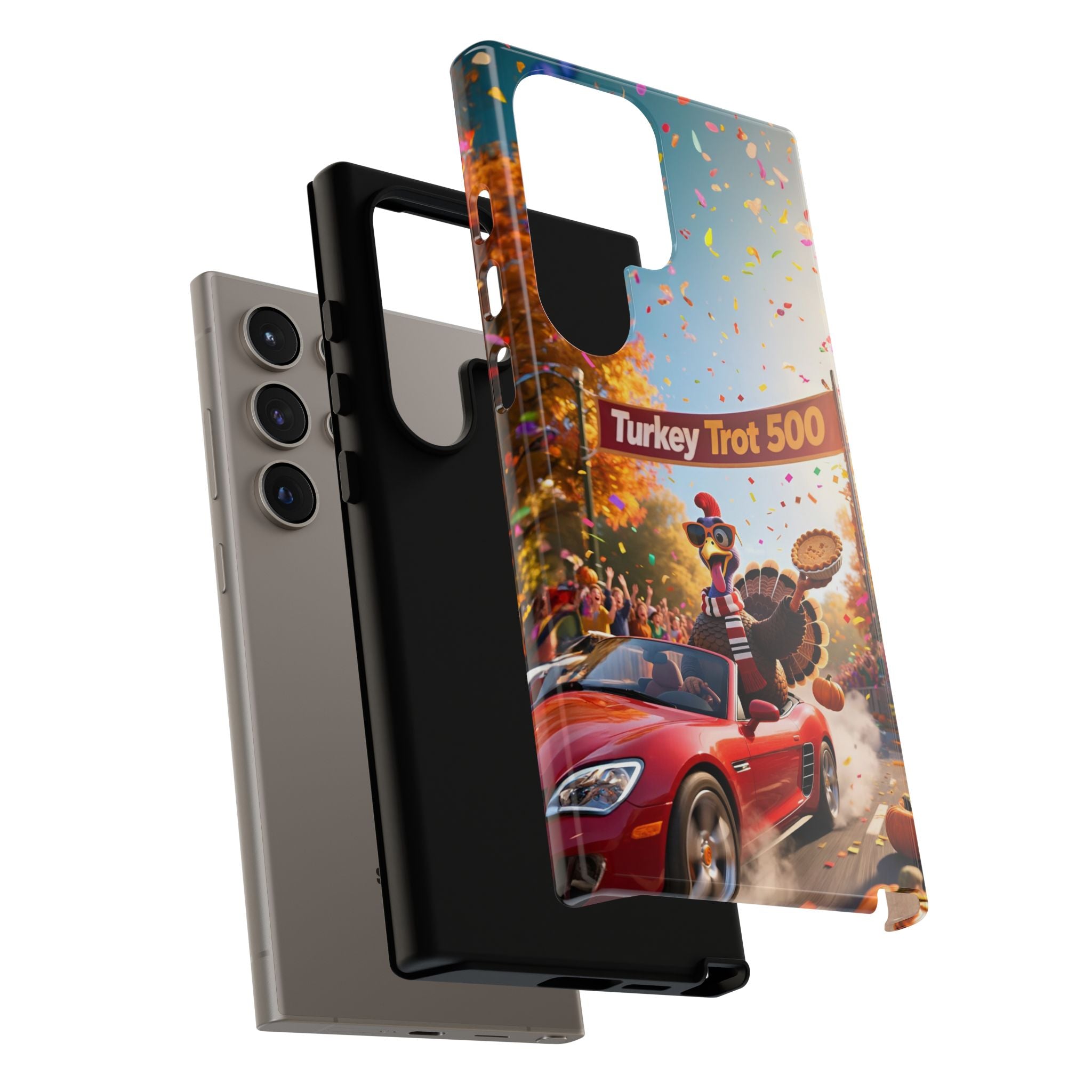 Turkey Trot 500 Phone Case – Festive Thanksgiving Racing Turkey Design