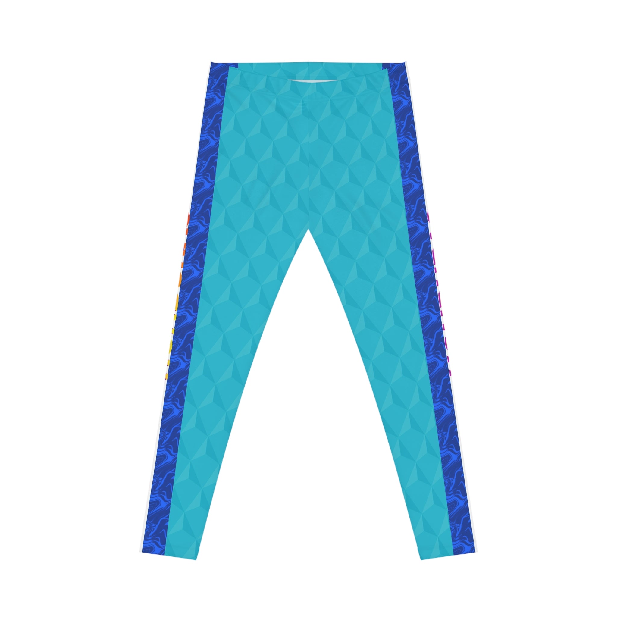 Honduras Blue Geo Pattern Leggings — Women's Casual Leggings