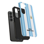 Argentina Flag Tough Phone Case — Blue & White Striped Soccer Crest