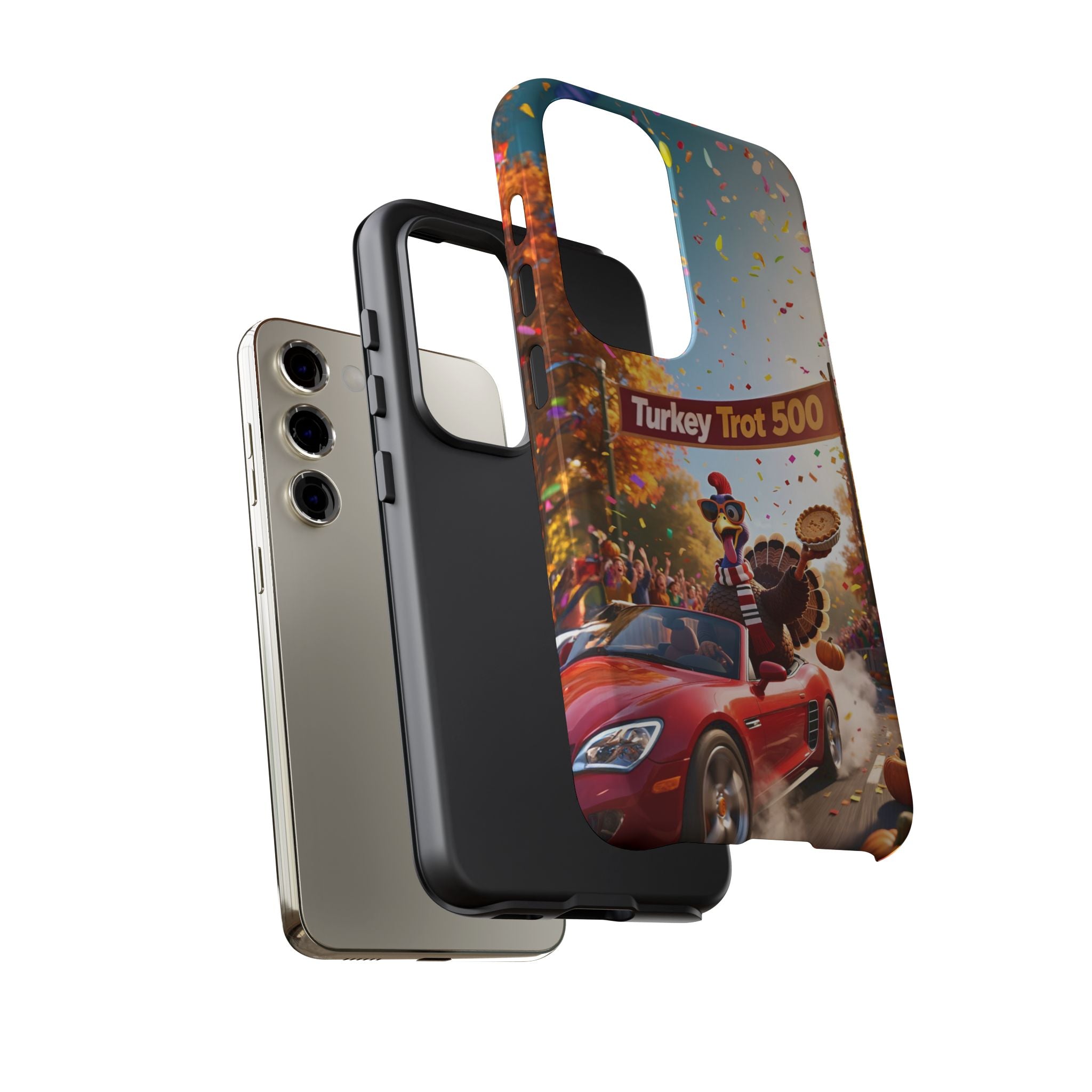 Turkey Trot 500 Phone Case – Festive Thanksgiving Racing Turkey Design