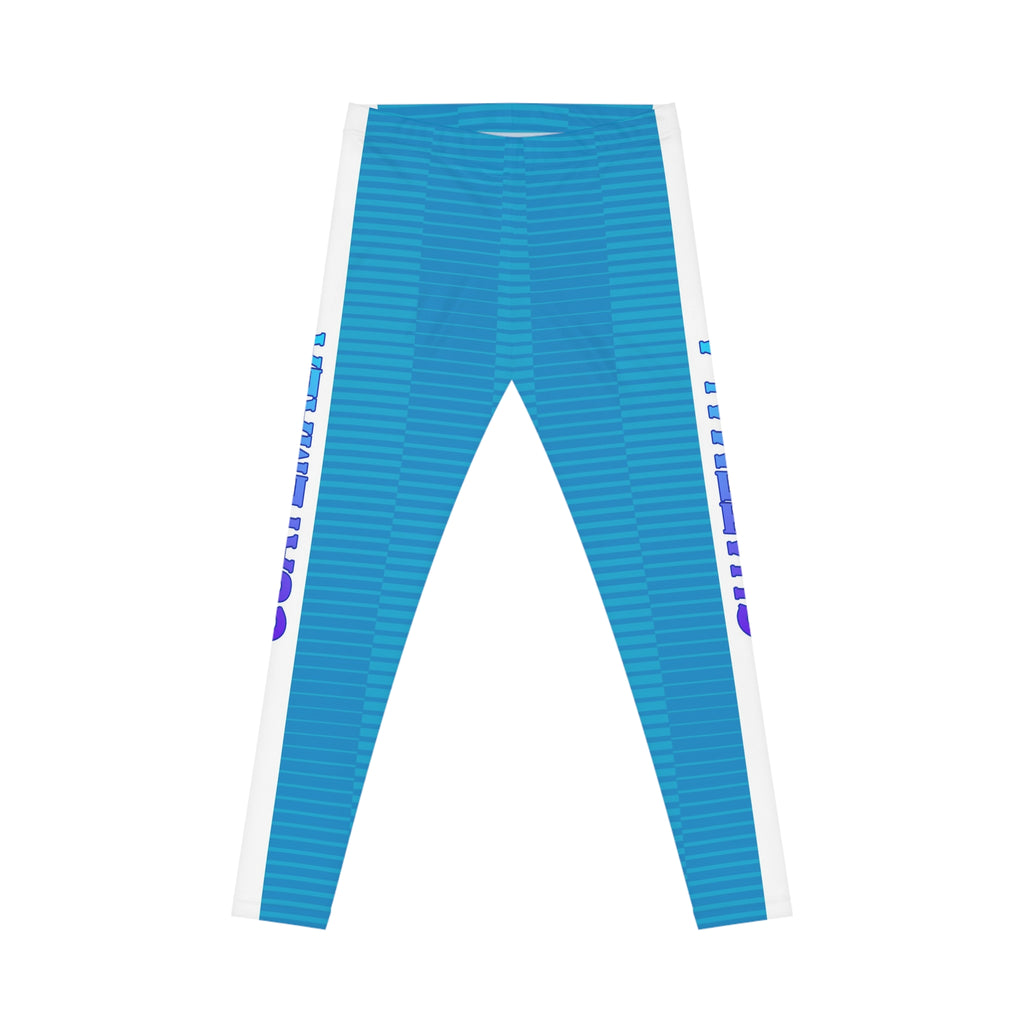 Guatemala Blue Striped Leggings — Women's Casual Leggings