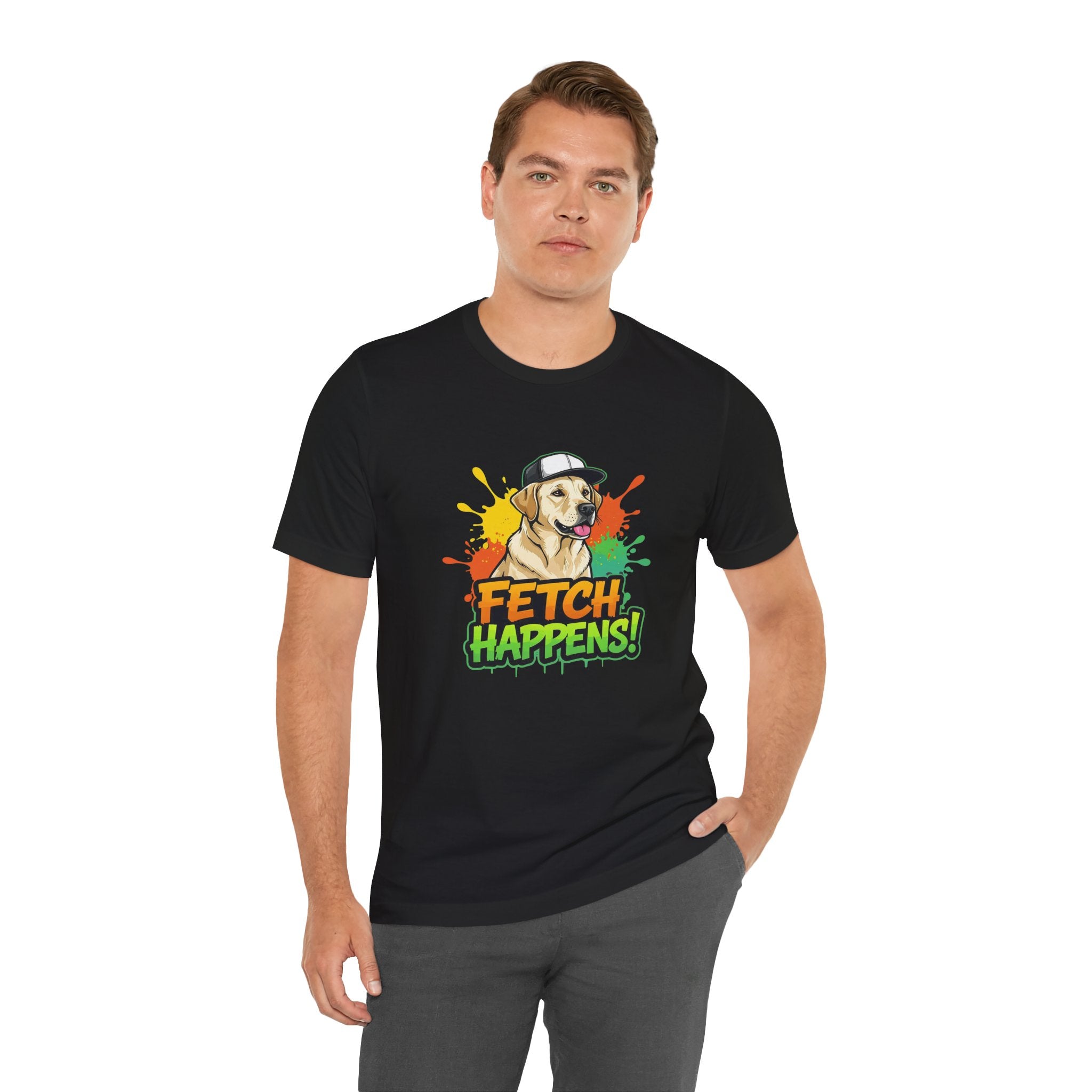 Labrador Retriever 'FETCH HAPPENS' Unisex T-Shirt