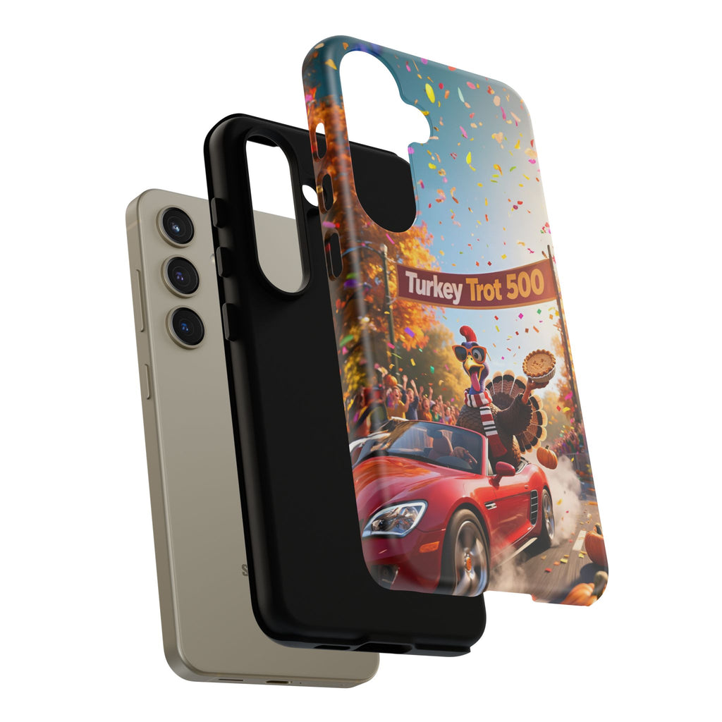 Turkey Trot 500 Phone Case – Festive Thanksgiving Racing Turkey Design