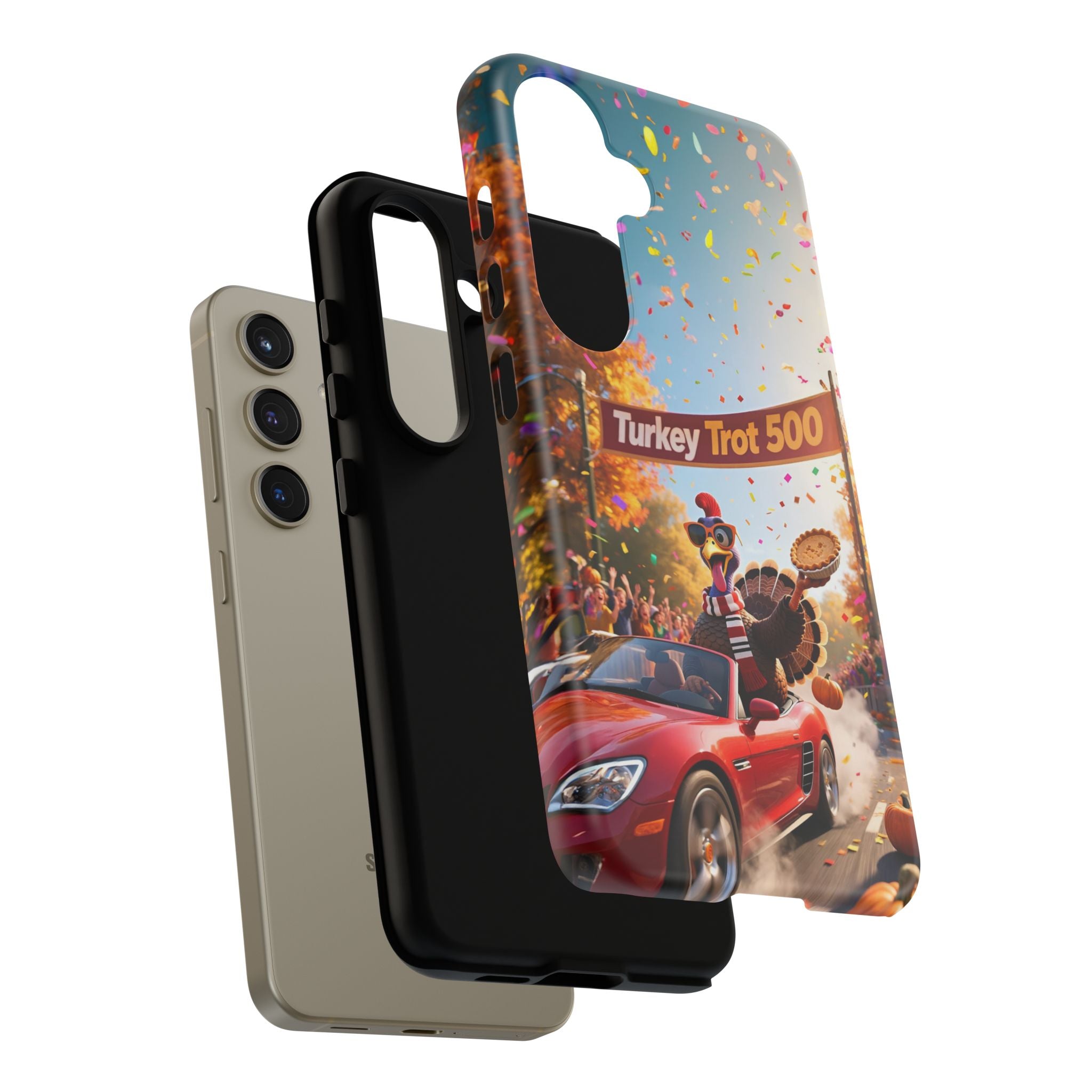 Turkey Trot 500 Phone Case – Festive Thanksgiving Racing Turkey Design