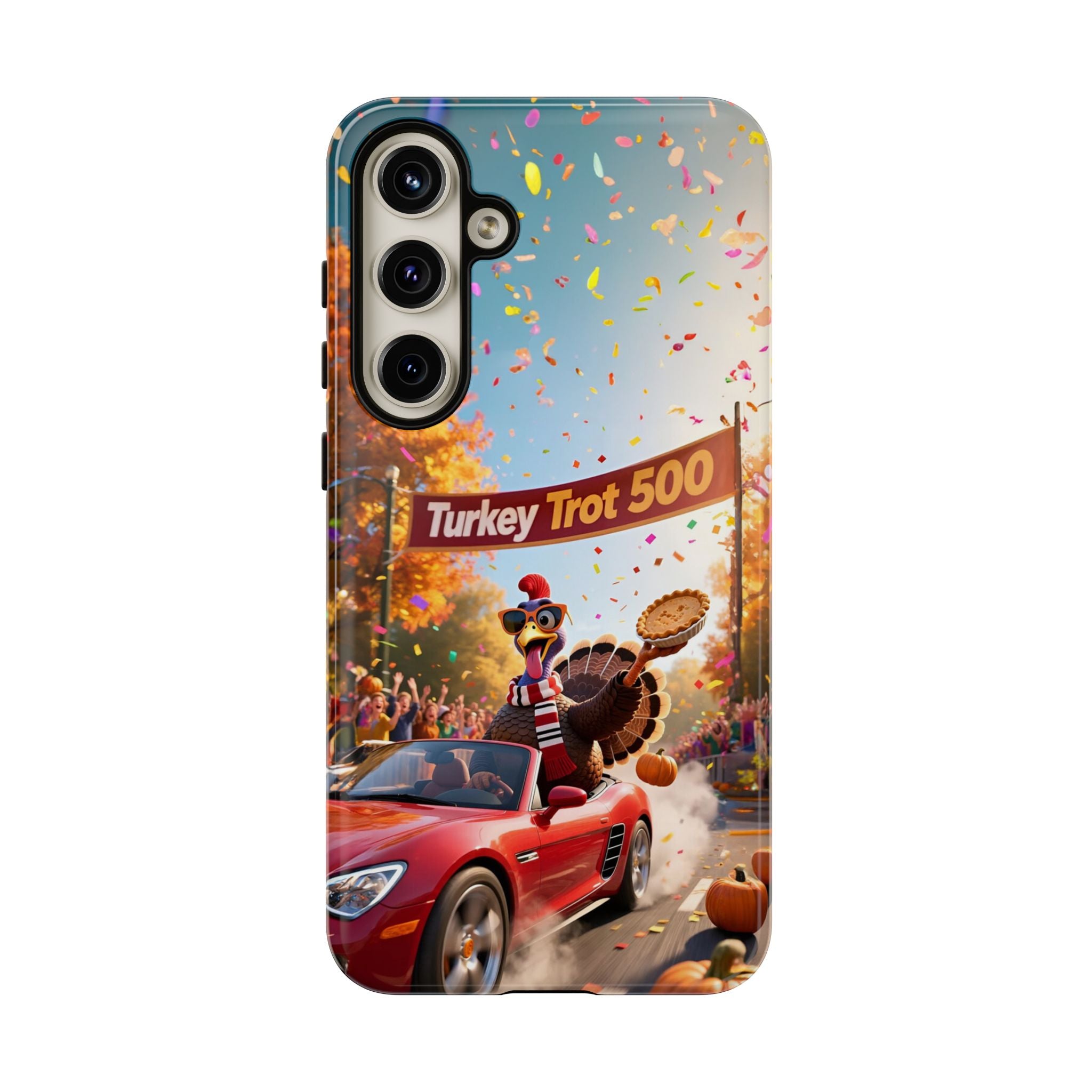 Turkey Trot 500 Phone Case – Festive Thanksgiving Racing Turkey Design