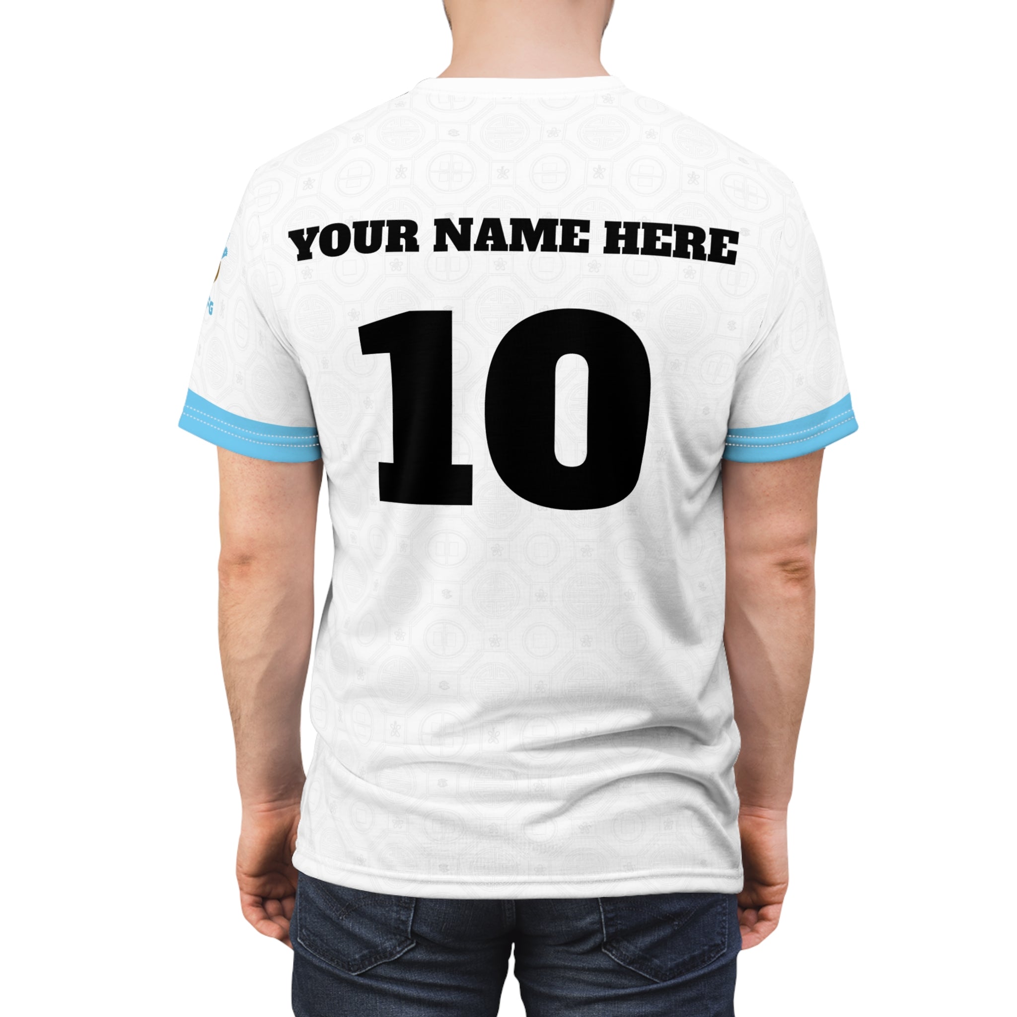 Guatemala Soccer Diagonal Sky Blue Stripe Tee — Camiseta de Futbol de Guatemala con Franja Diagonal Celeste