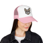 Embroidered French Bulldog Dog Face Foam Trucker Hat