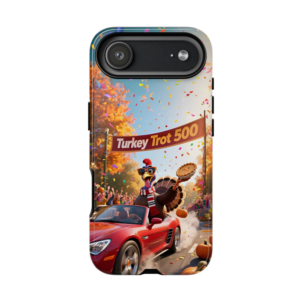 Turkey Trot 500 Phone Case – Festive Thanksgiving Racing Turkey Design
