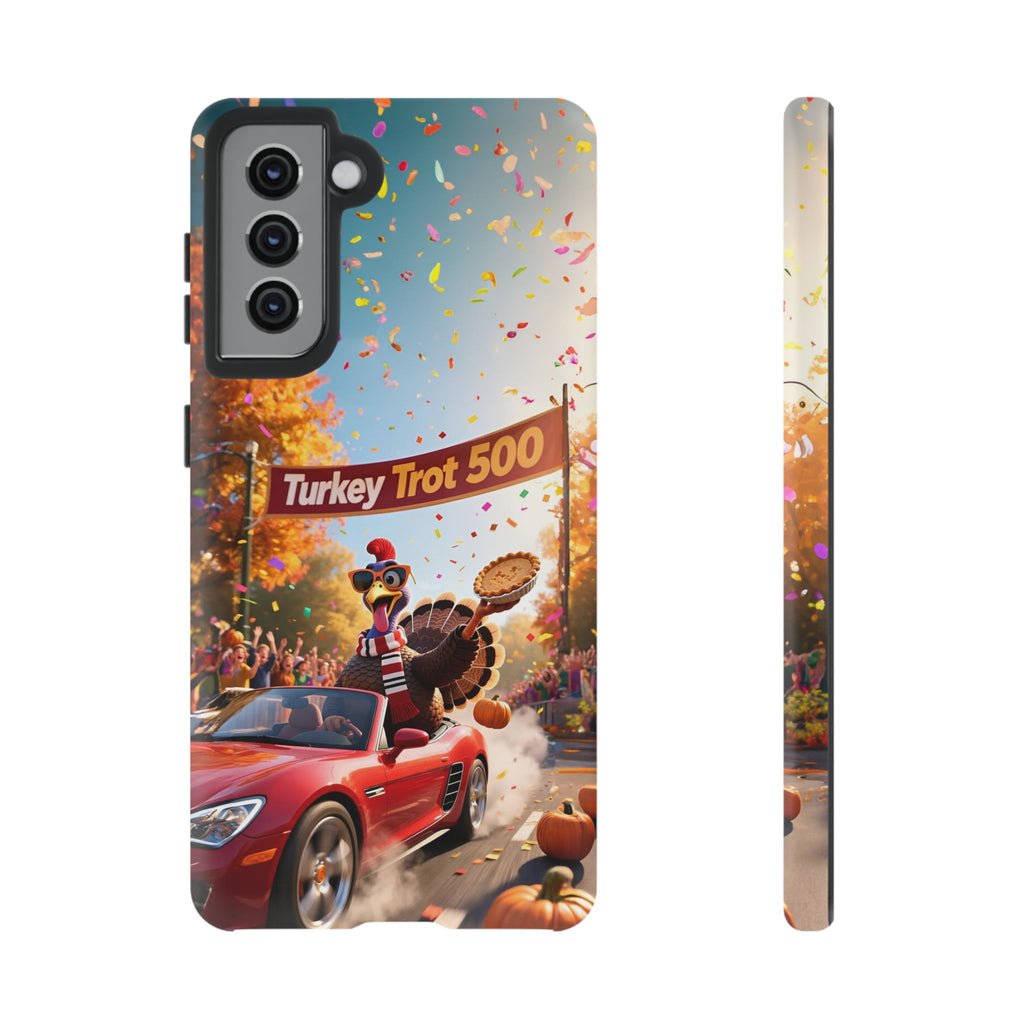 Turkey Trot 500 Phone Case – Festive Thanksgiving Racing Turkey Design