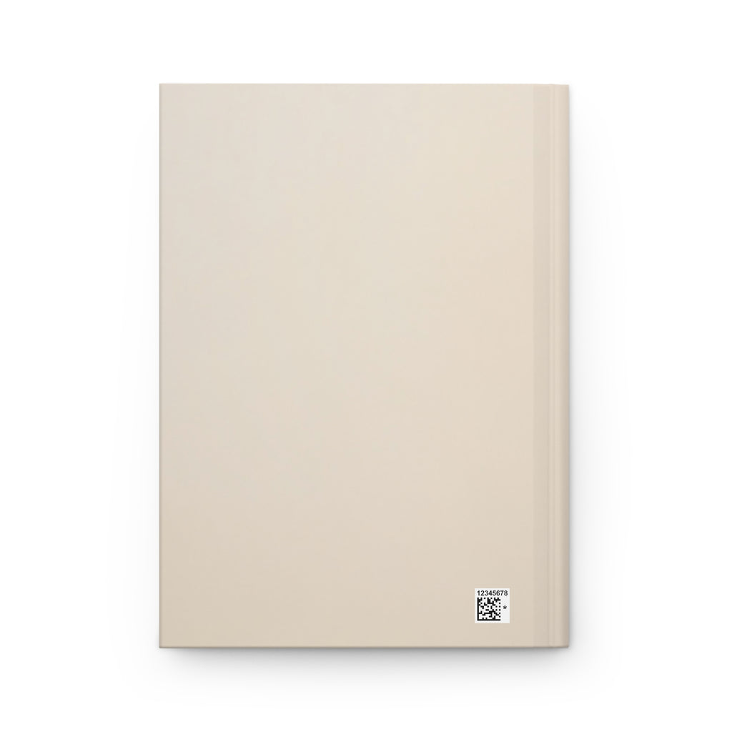 Beige notebook with a QR code on a white background