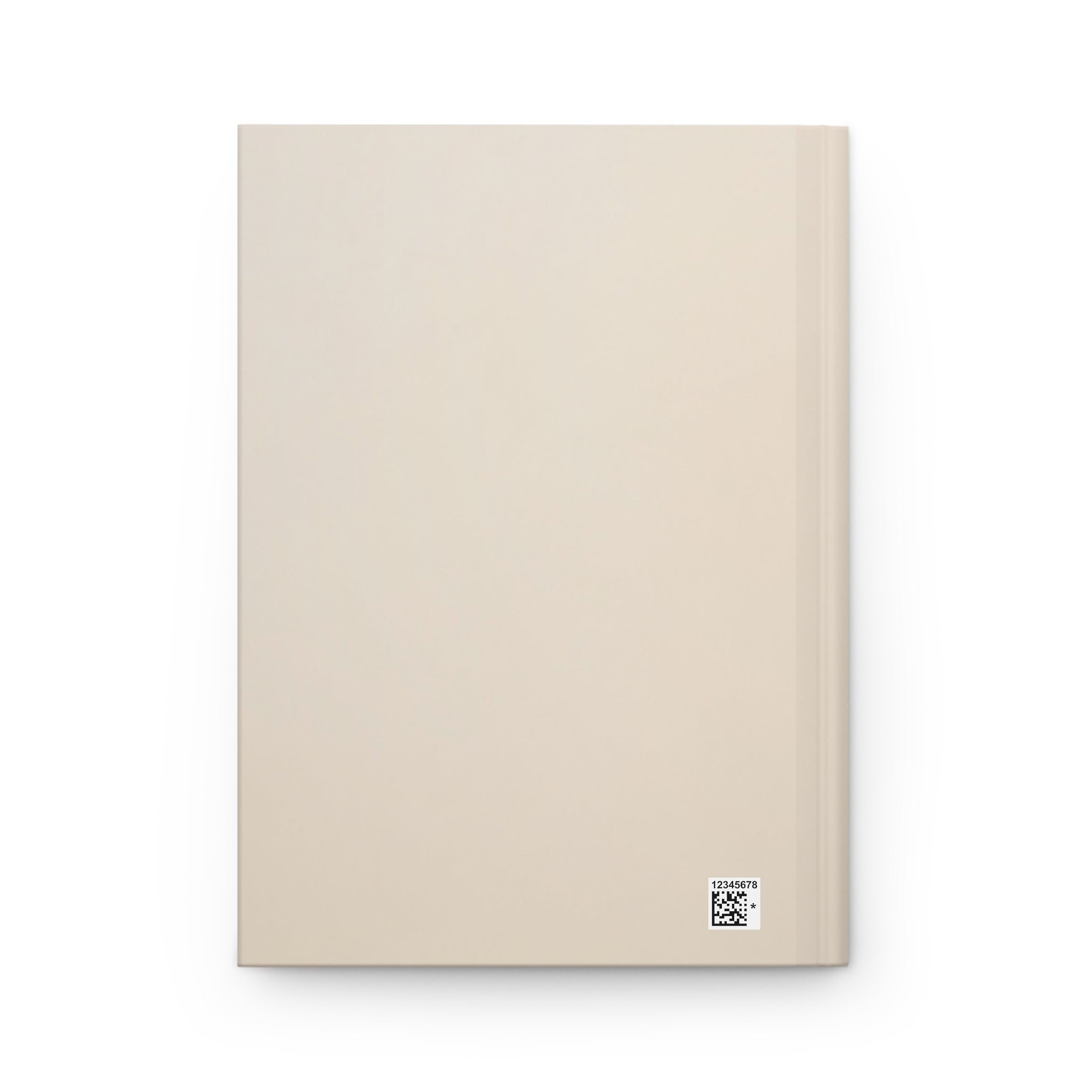 Beige notebook with a QR code on a white background