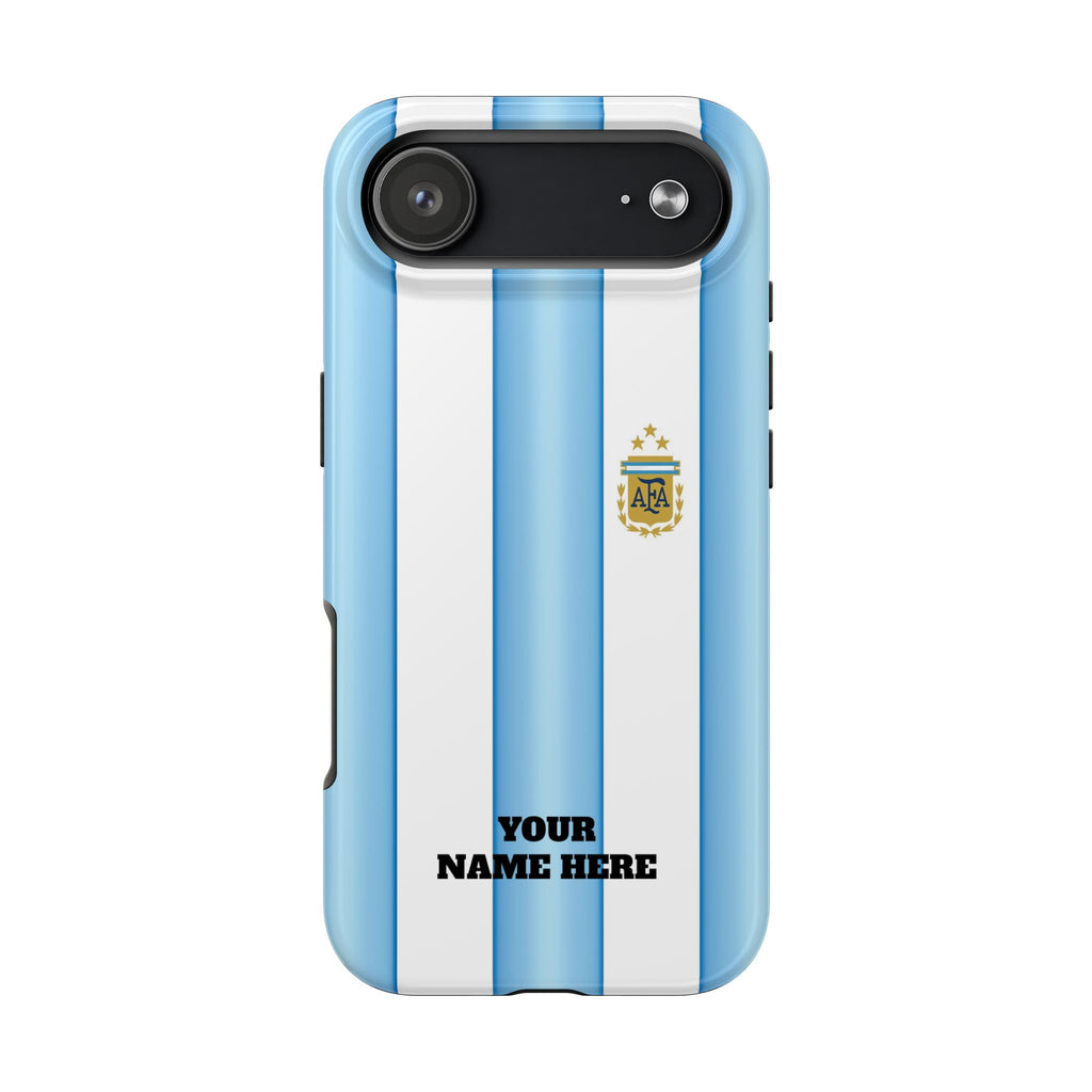 Argentina Flag Tough Phone Case — Blue & White Striped Soccer Crest