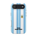 Argentina Flag Tough Phone Case — Blue & White Striped Soccer Crest