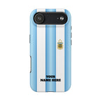 Argentina Flag Tough Phone Case — Blue & White Striped Soccer Crest