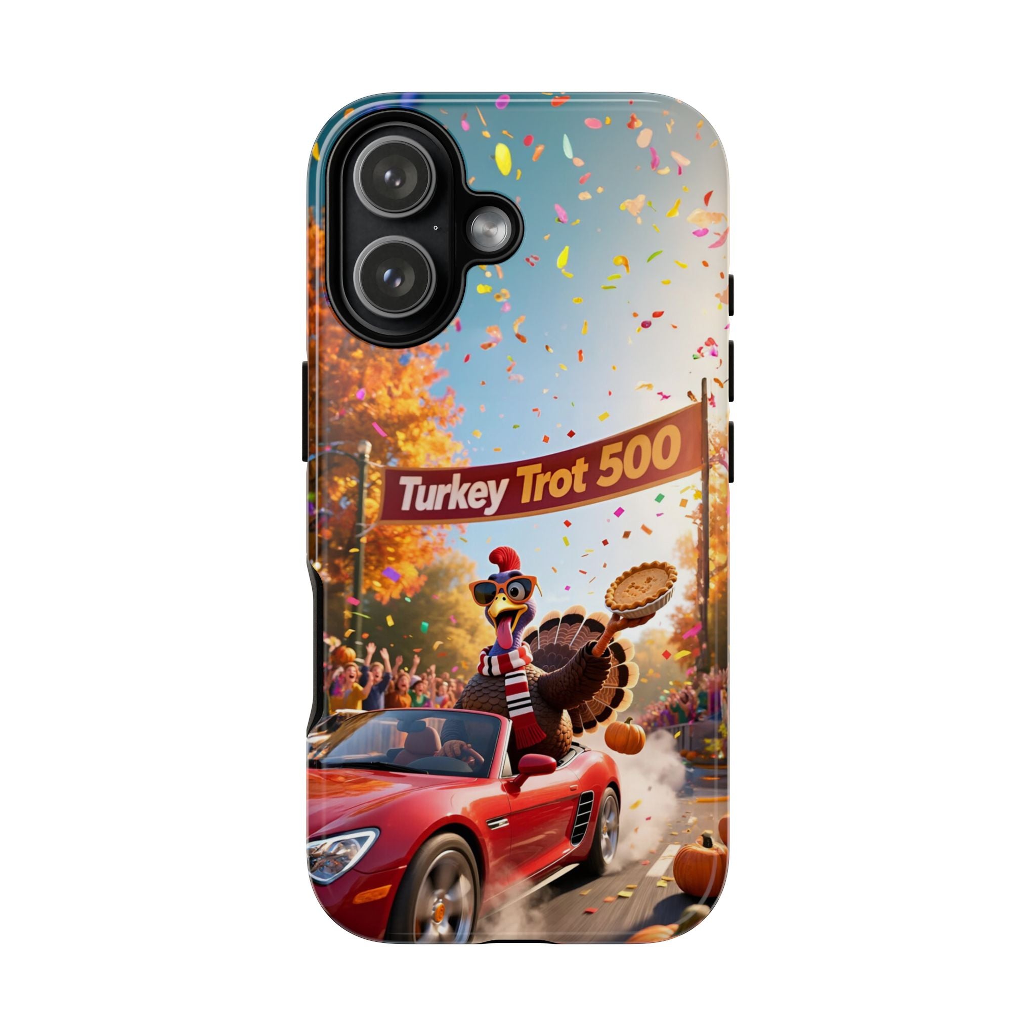 Turkey Trot 500 Phone Case – Festive Thanksgiving Racing Turkey Design