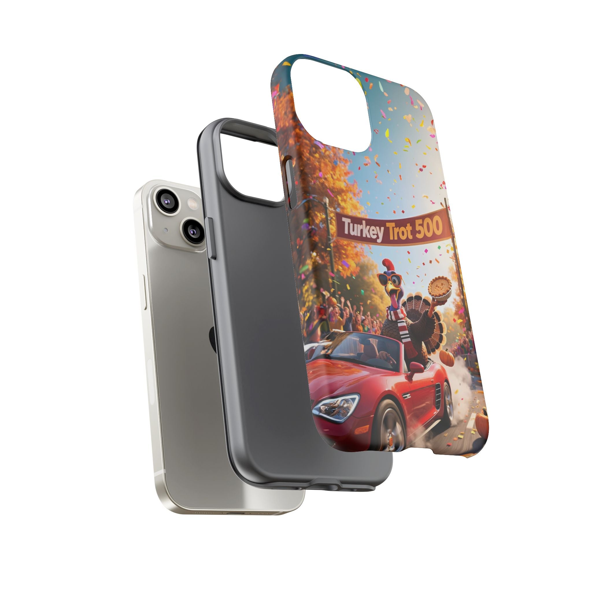 Turkey Trot 500 Phone Case – Festive Thanksgiving Racing Turkey Design