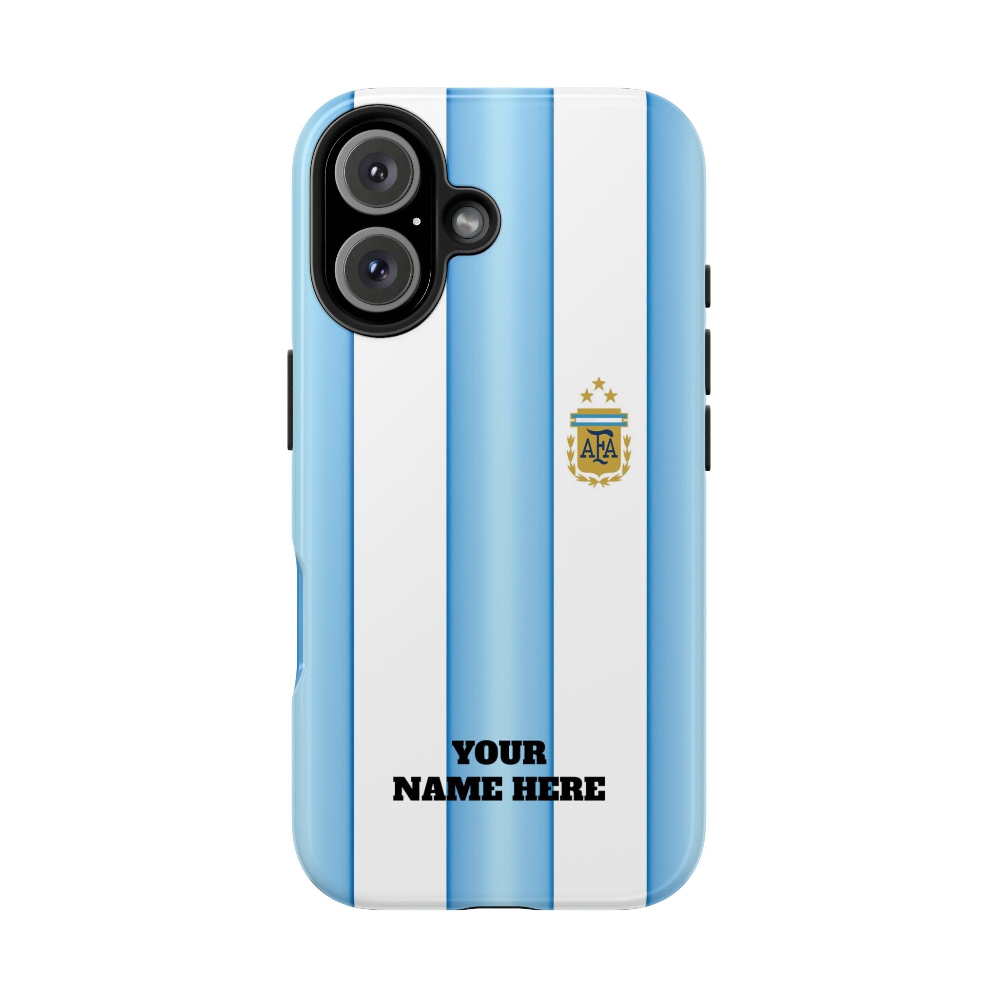 Argentina Flag Tough Phone Case — Blue & White Striped Soccer Crest