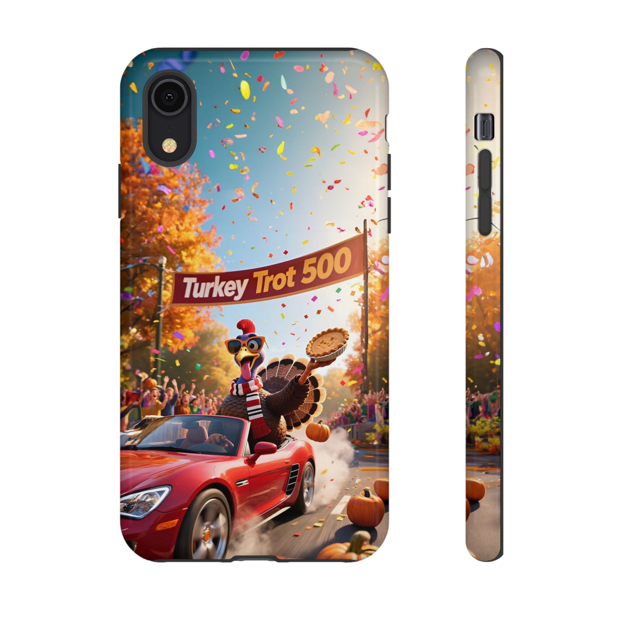 Turkey Trot 500 Phone Case – Festive Thanksgiving Racing Turkey Design