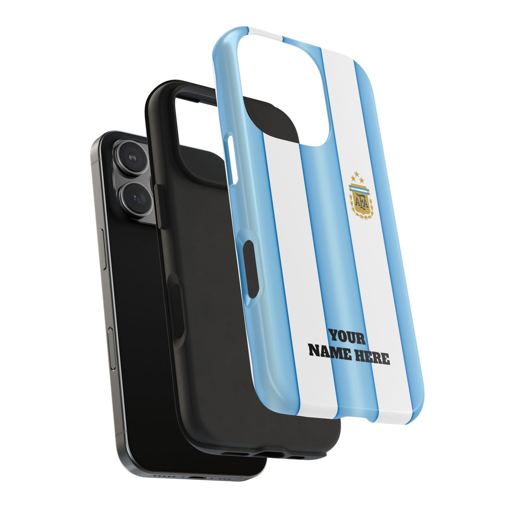 Argentina Flag Tough Phone Case — Blue & White Striped Soccer Crest