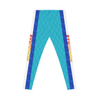 Honduras Blue Geo Pattern Leggings — Women's Casual Leggings