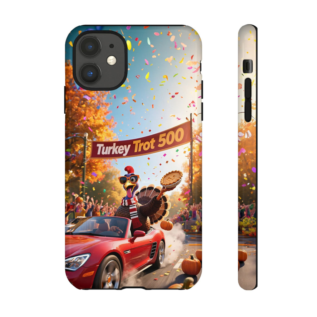 Turkey Trot 500 Phone Case – Festive Thanksgiving Racing Turkey Design