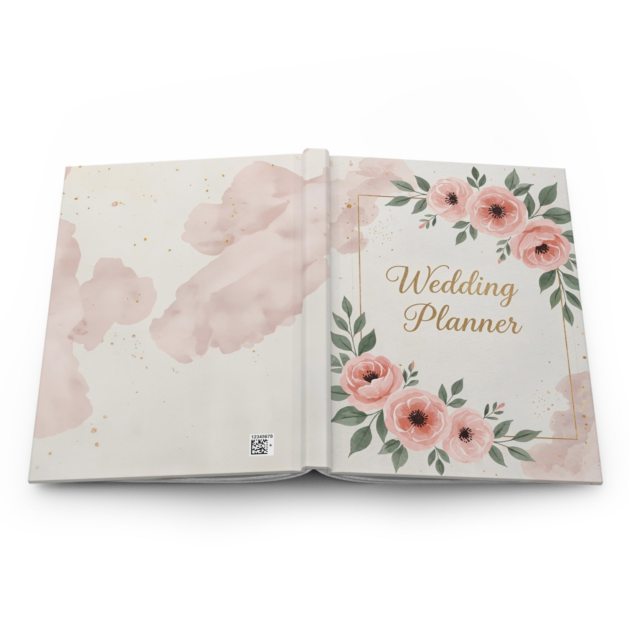 Wedding Planner Hardcover Journal — Floral Pink Rose Wedding Organizer