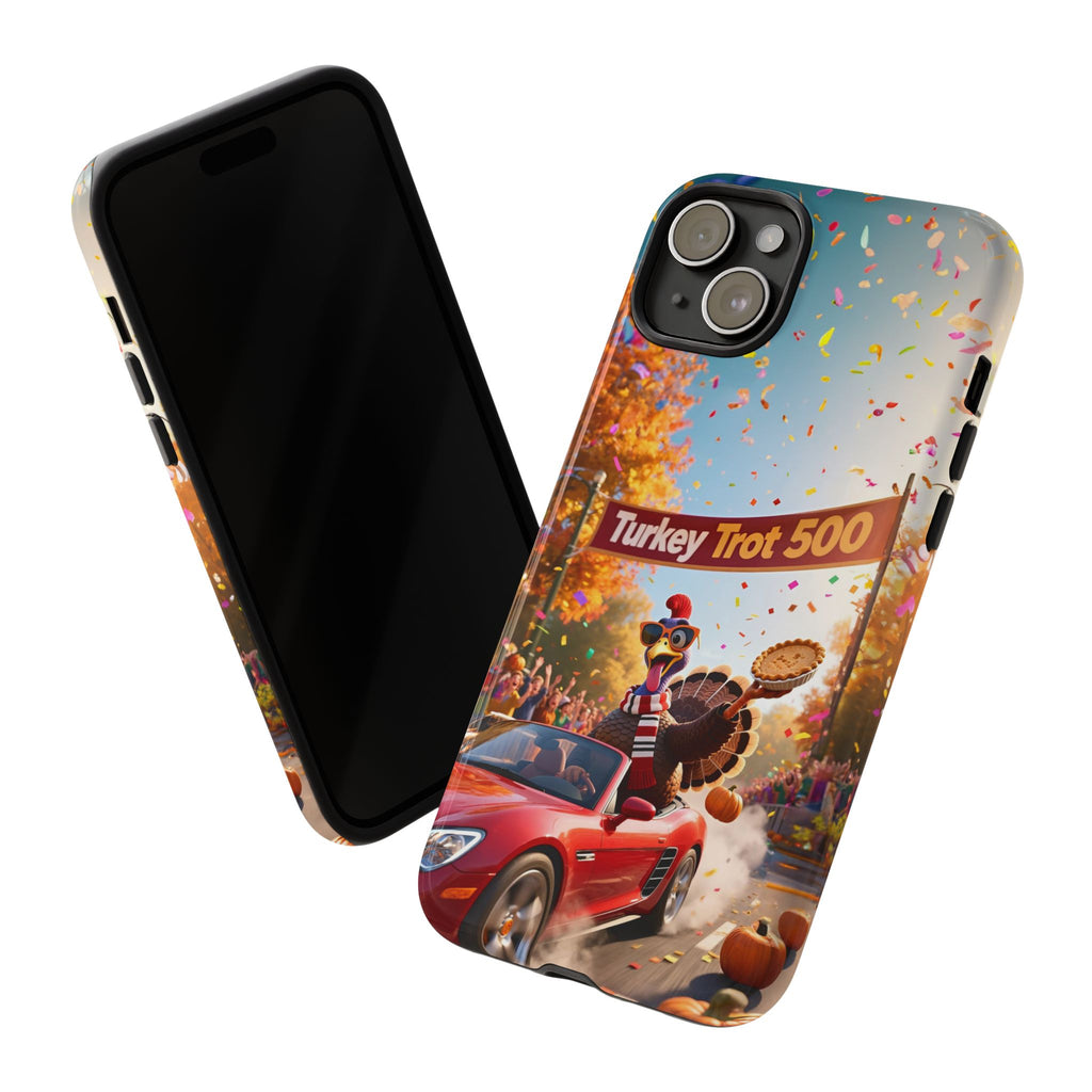 Turkey Trot 500 Phone Case – Festive Thanksgiving Racing Turkey Design