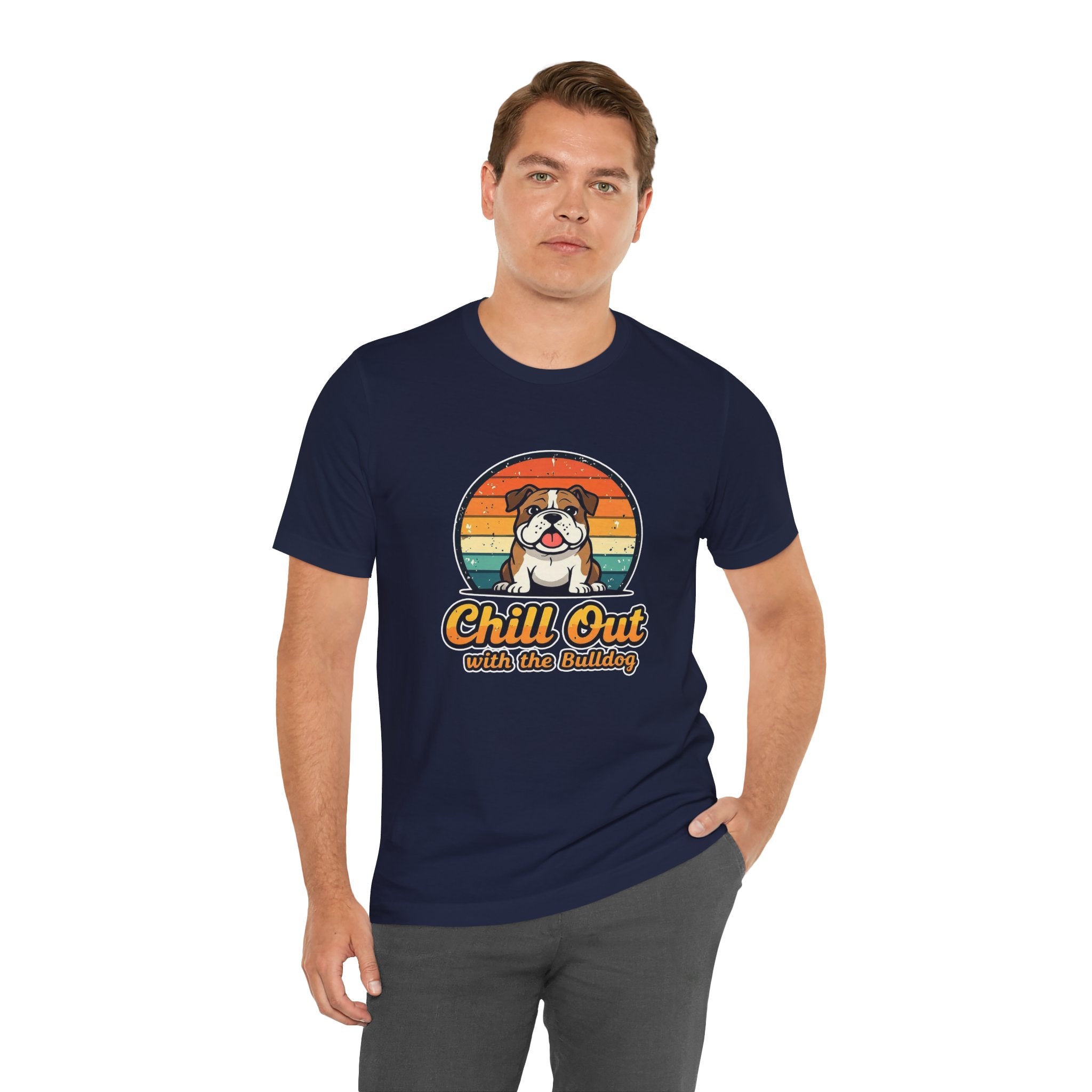 Chill Out Bulldog Tee - Unisex Jersey Short Sleeve Shirt