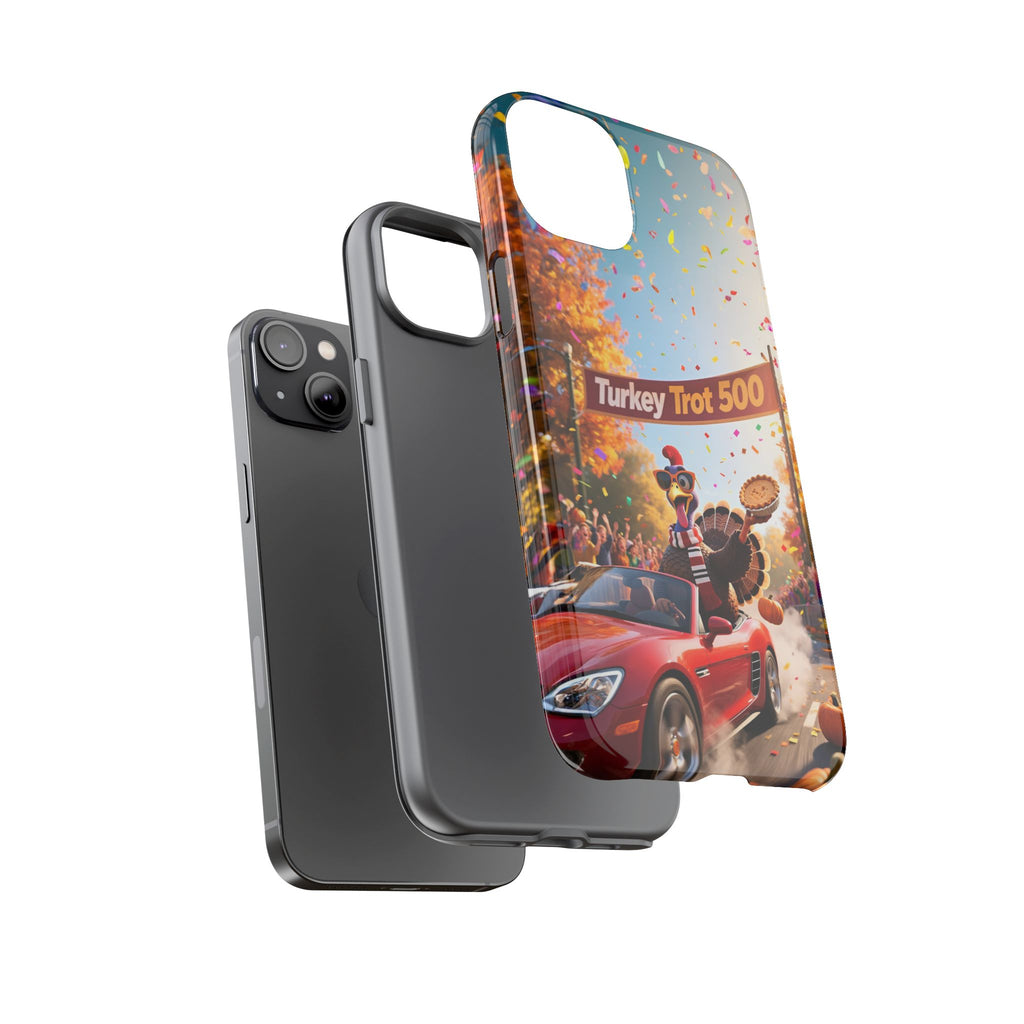 Turkey Trot 500 Phone Case – Festive Thanksgiving Racing Turkey Design