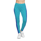 Honduras Blue Geo Pattern Leggings — Women's Casual Leggings