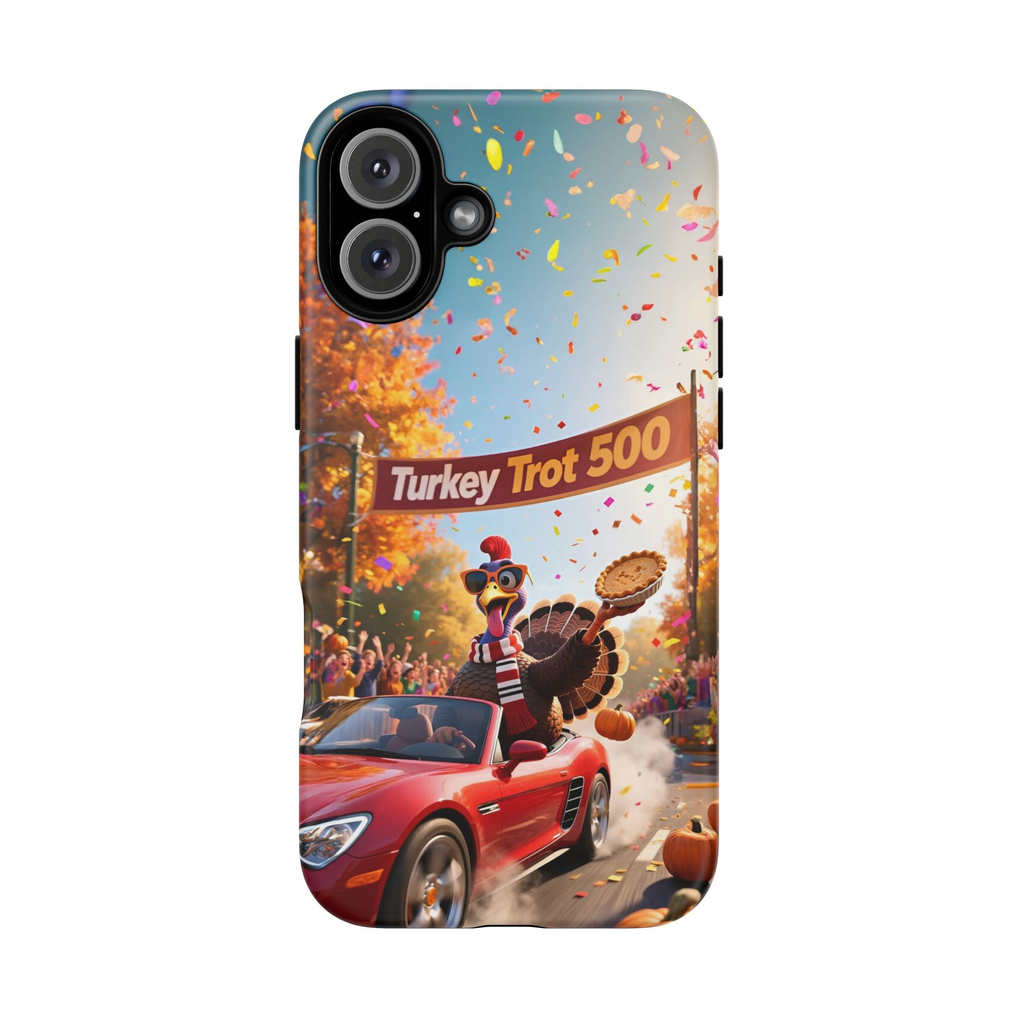 Turkey Trot 500 Phone Case – Festive Thanksgiving Racing Turkey Design