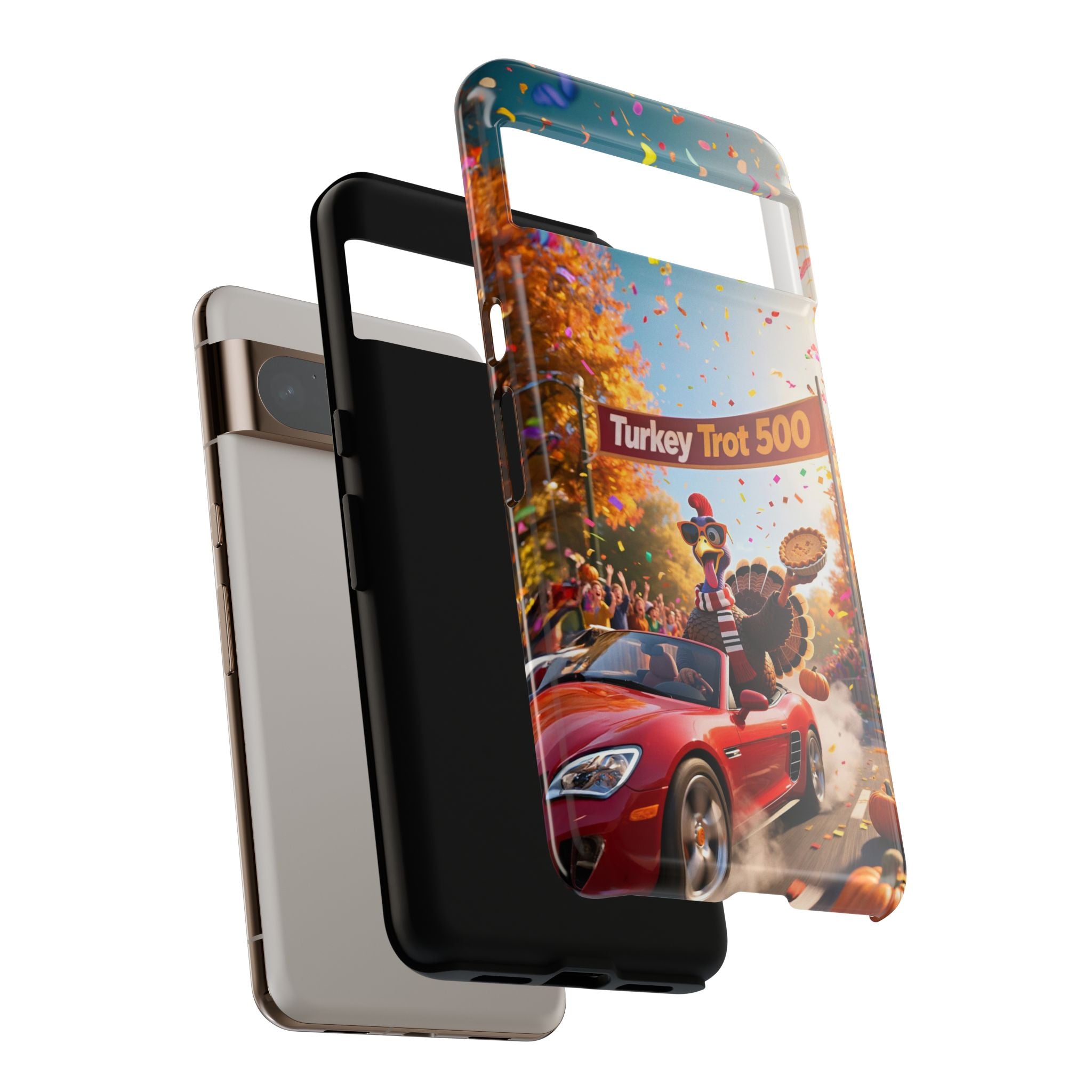 Turkey Trot 500 Phone Case – Festive Thanksgiving Racing Turkey Design