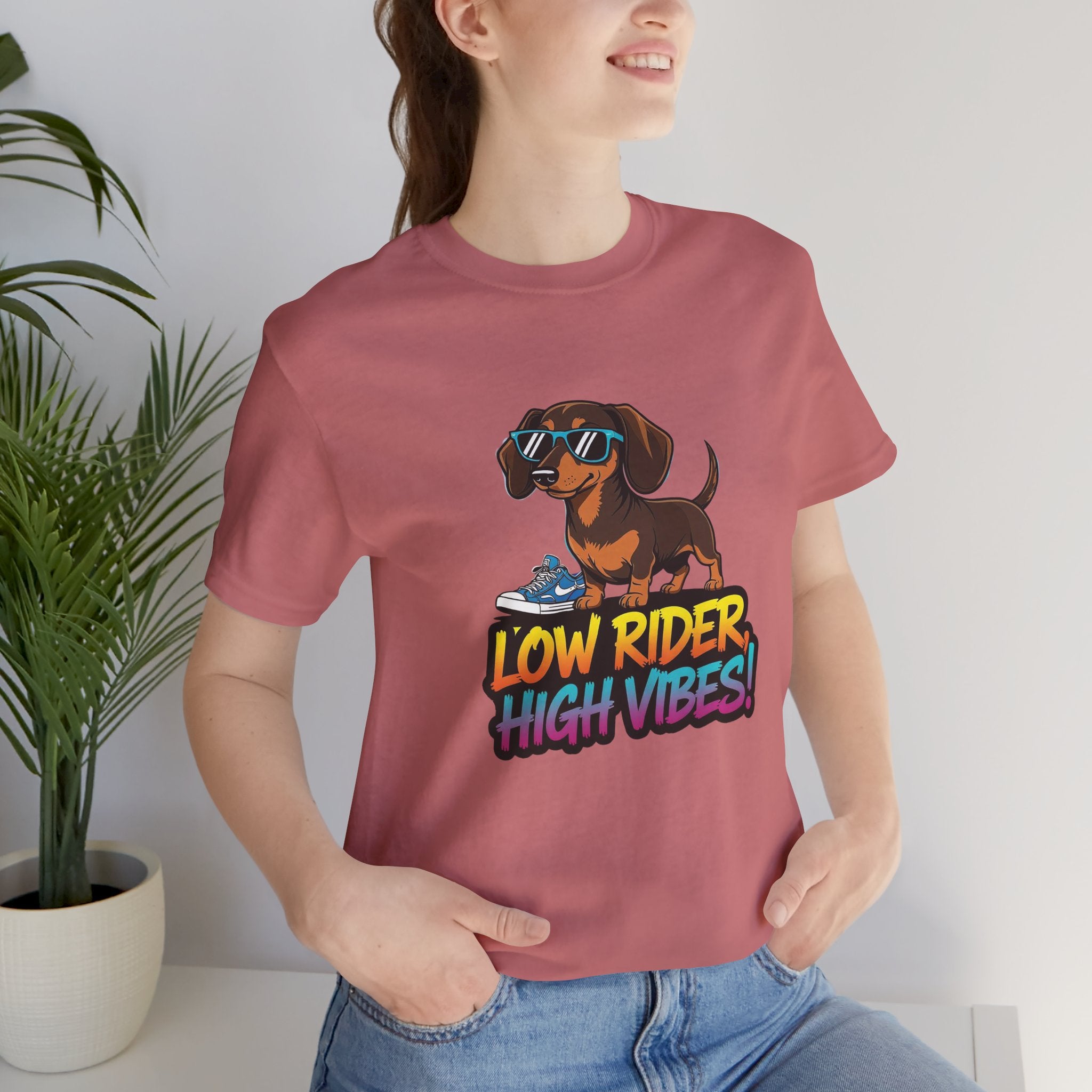 Dachshund Low Rider High Vibes Dog Tee